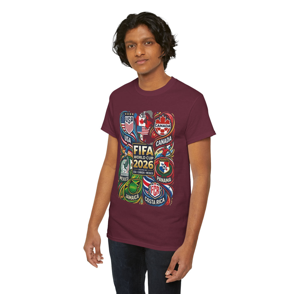 World Cup 2026 Teams T-Shirt – USA Canada Mexico & CONCACAF Badges Soccer Tee