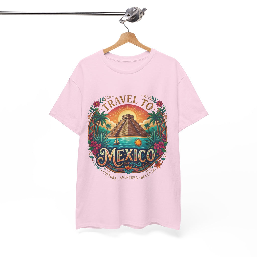 Travel to Mexico T-Shirt — Vintage Pyramid Sunset Vacation Tee
