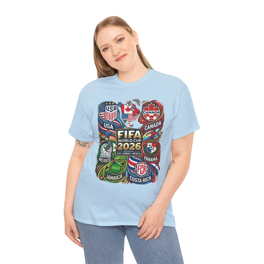 World Cup 2026 Teams T-Shirt – USA Canada Mexico & CONCACAF Badges Soccer Tee