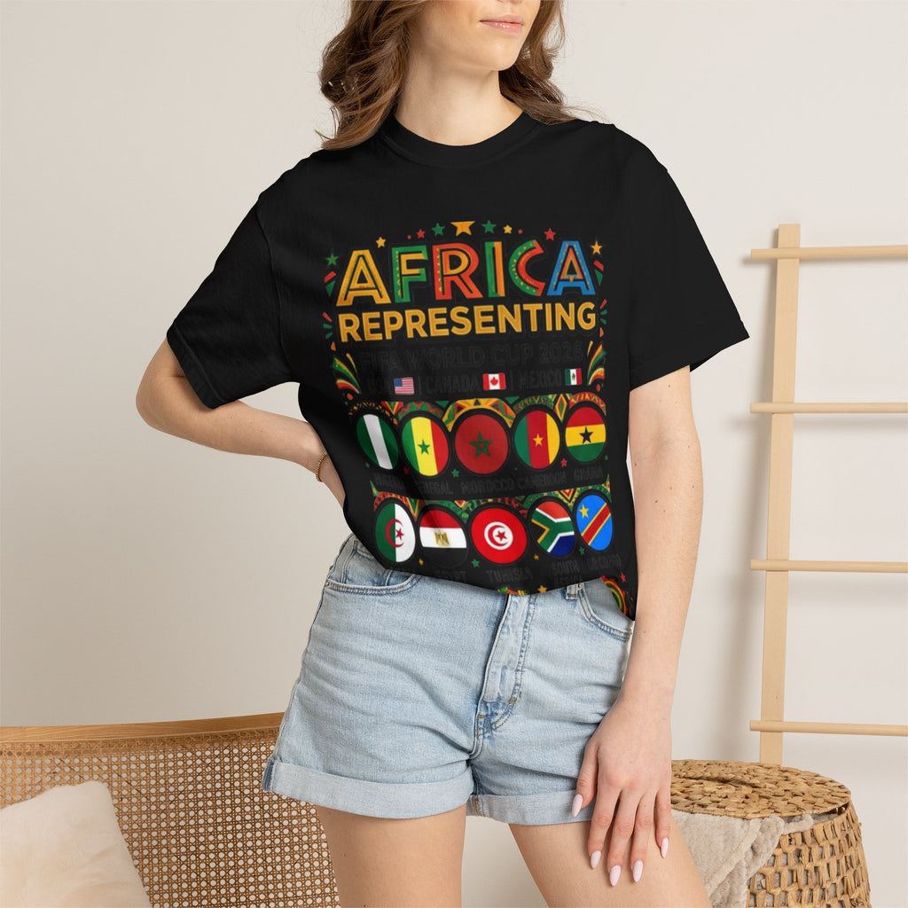Africa Representing FIFA World Cup 2026 T-Shirt | African Flags Soccer Design