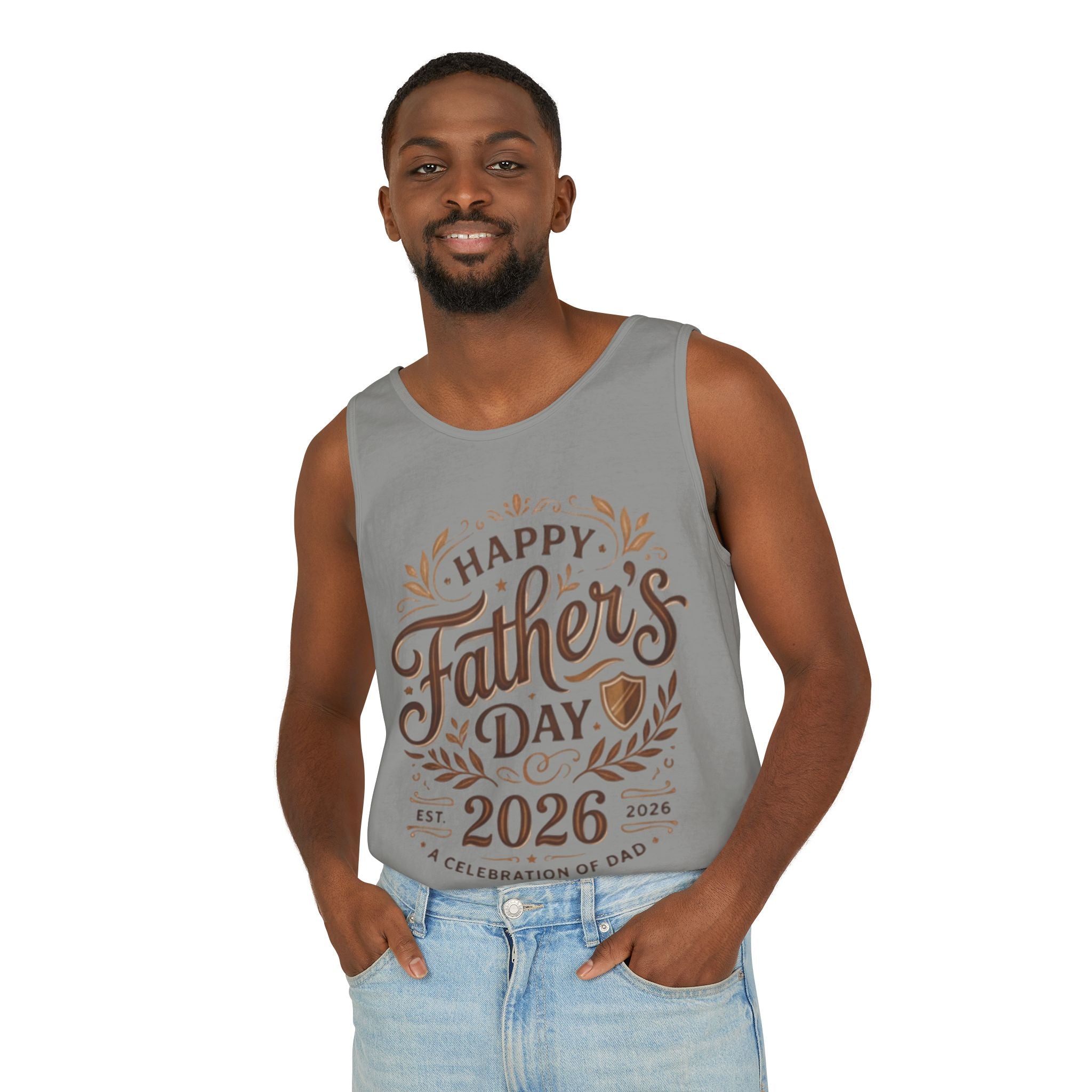 Father's Day Tank Top 2026 – "Happy Father's Day" Vintage Script Design