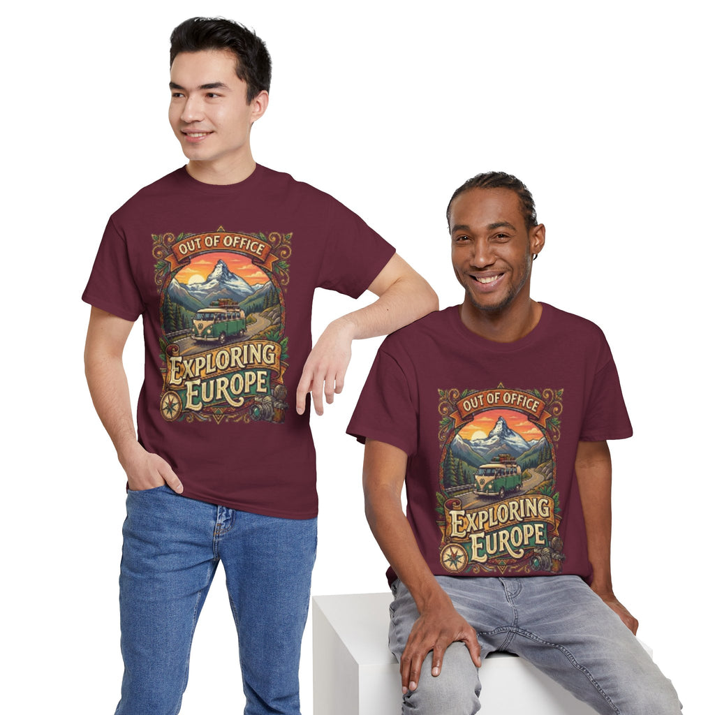 Exploring Europe T-Shirt – 'Out of Office' Vintage Travel Tee