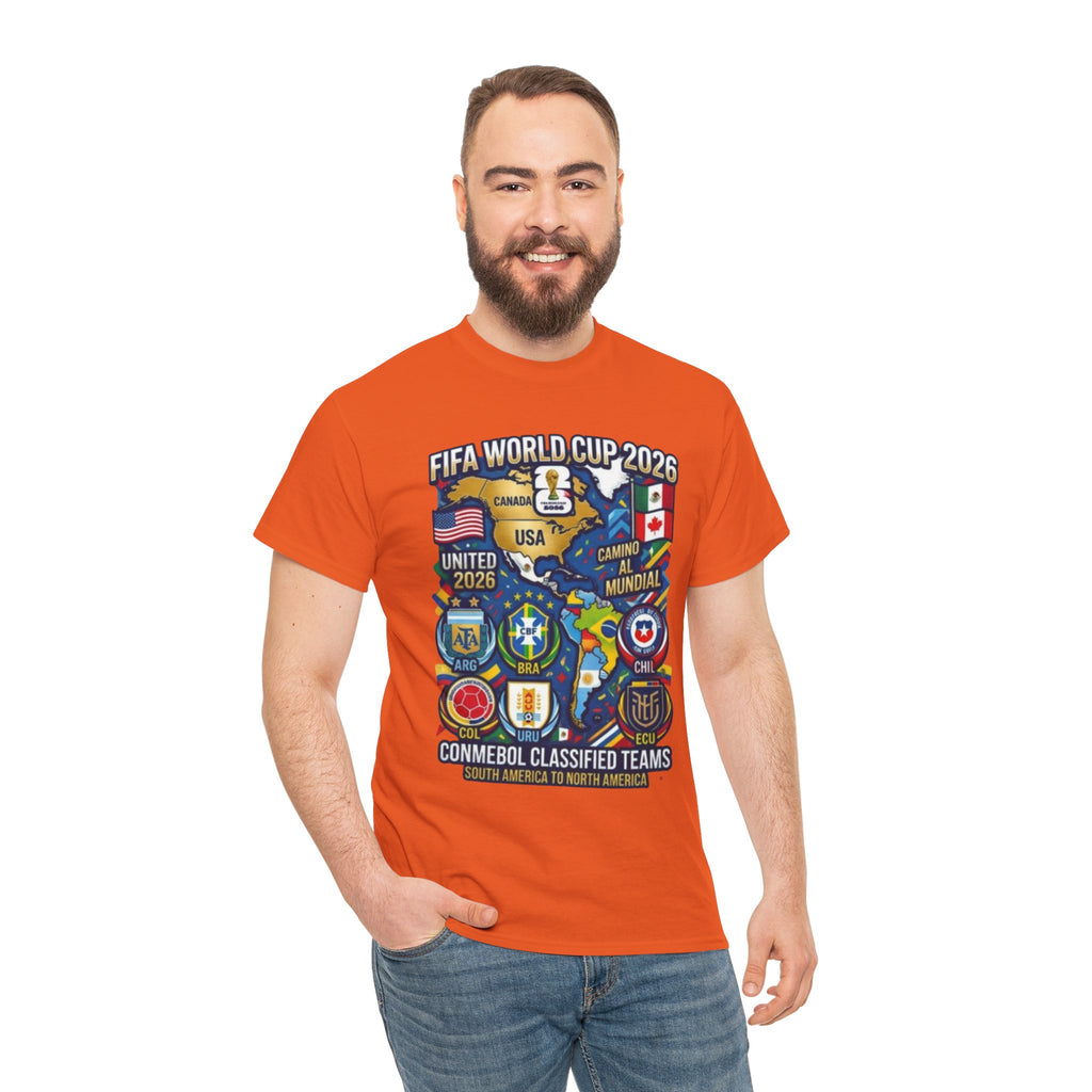 World Cup 2026 Teams T-Shirt — CONMEBOL & CONCACAF Qualified Badges Tee