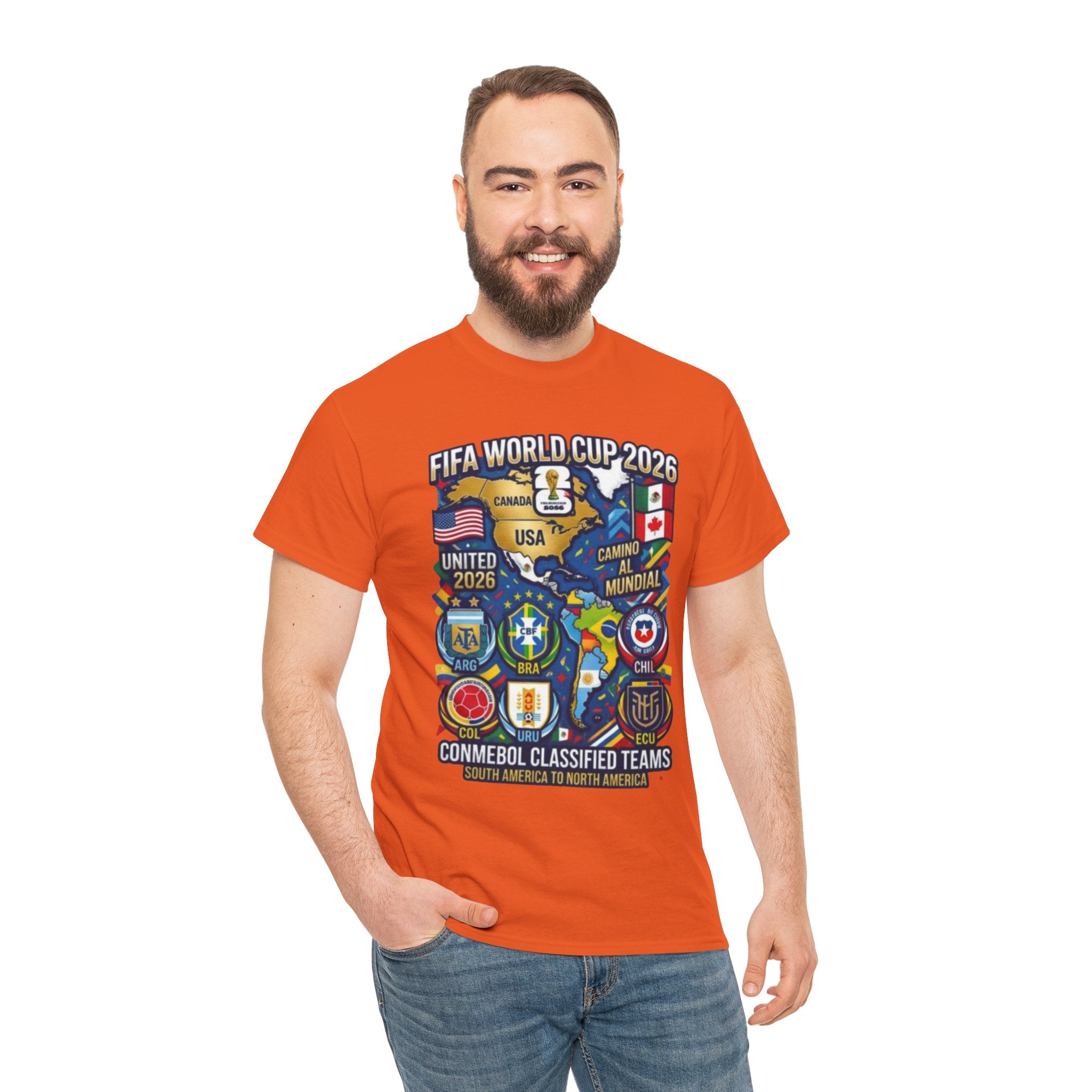 World Cup 2026 Teams T-Shirt — CONMEBOL & CONCACAF Qualified Badges Tee