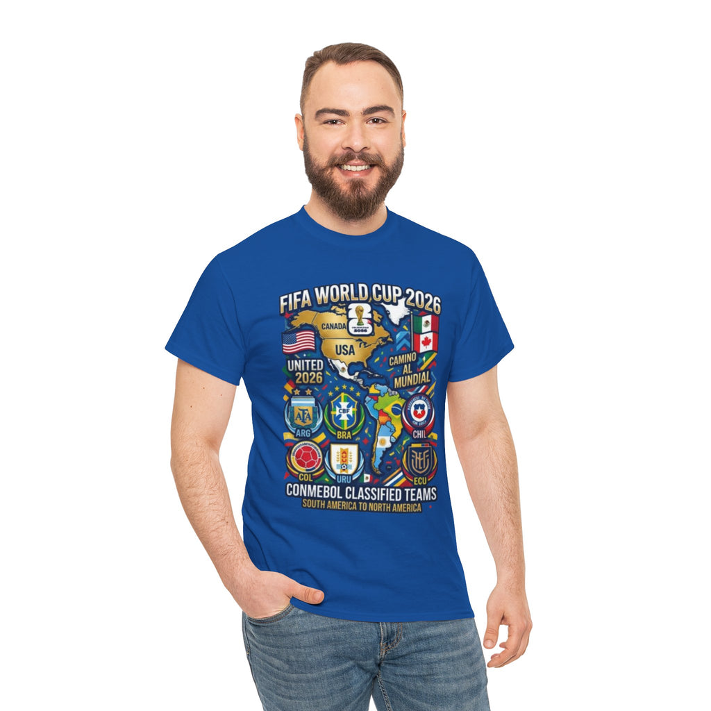 World Cup 2026 Teams T-Shirt — CONMEBOL & CONCACAF Qualified Badges Tee