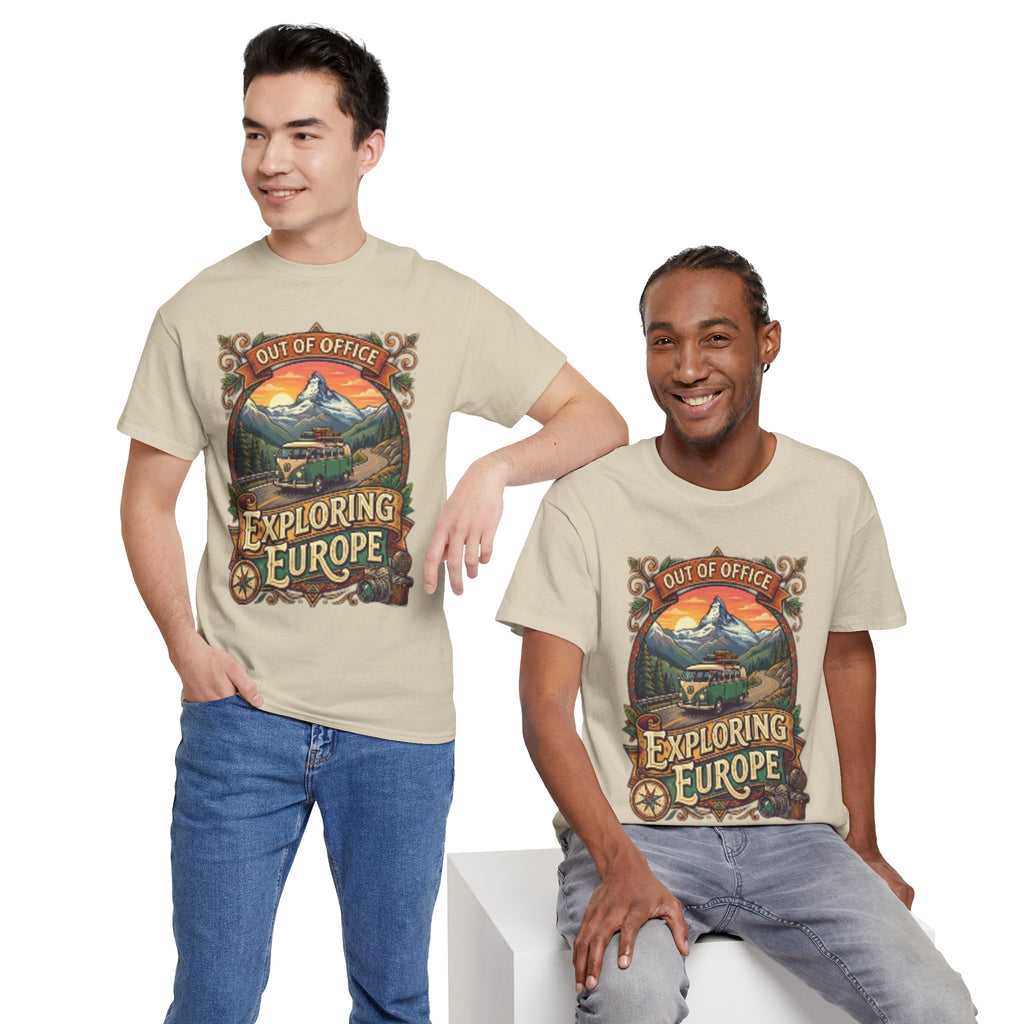 Exploring Europe T-Shirt – 'Out of Office' Vintage Travel Tee