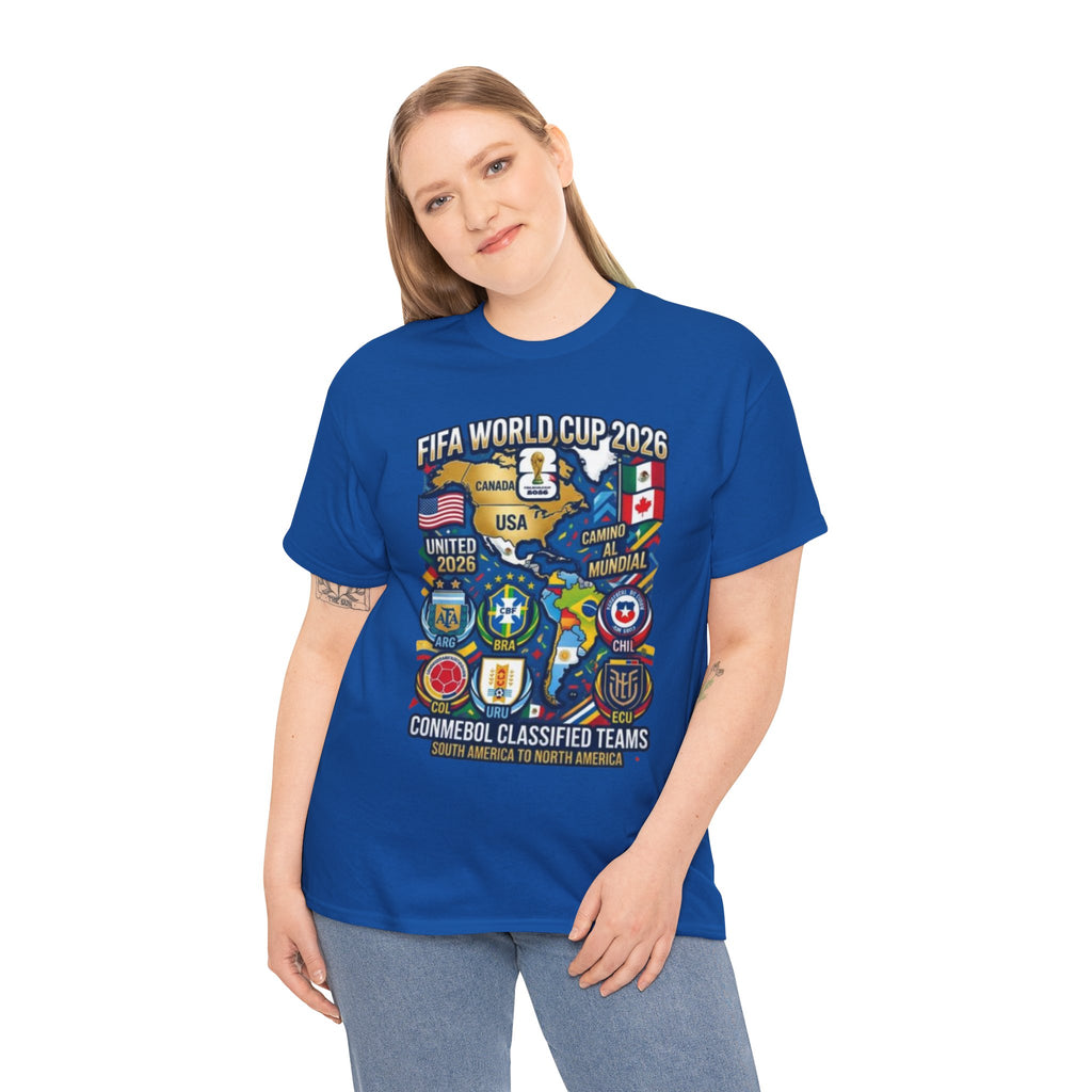World Cup 2026 Teams T-Shirt — CONMEBOL & CONCACAF Qualified Badges Tee