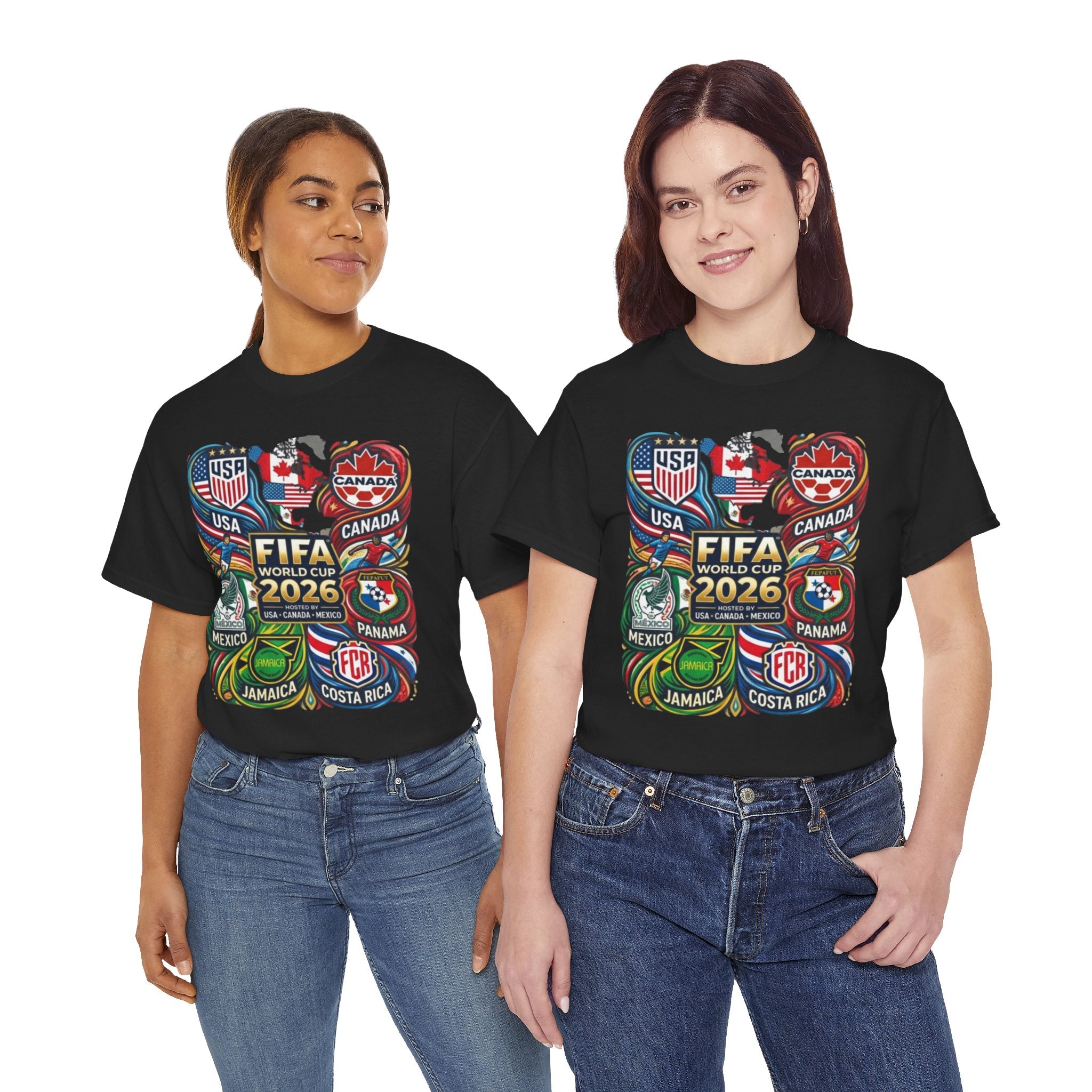 World Cup 2026 Teams T-Shirt – USA Canada Mexico & CONCACAF Badges Soccer Tee