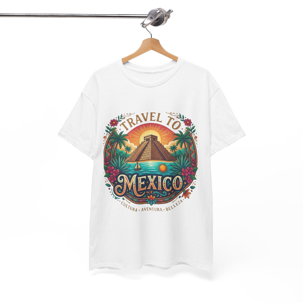 Travel to Mexico T-Shirt — Vintage Pyramid Sunset Vacation Tee