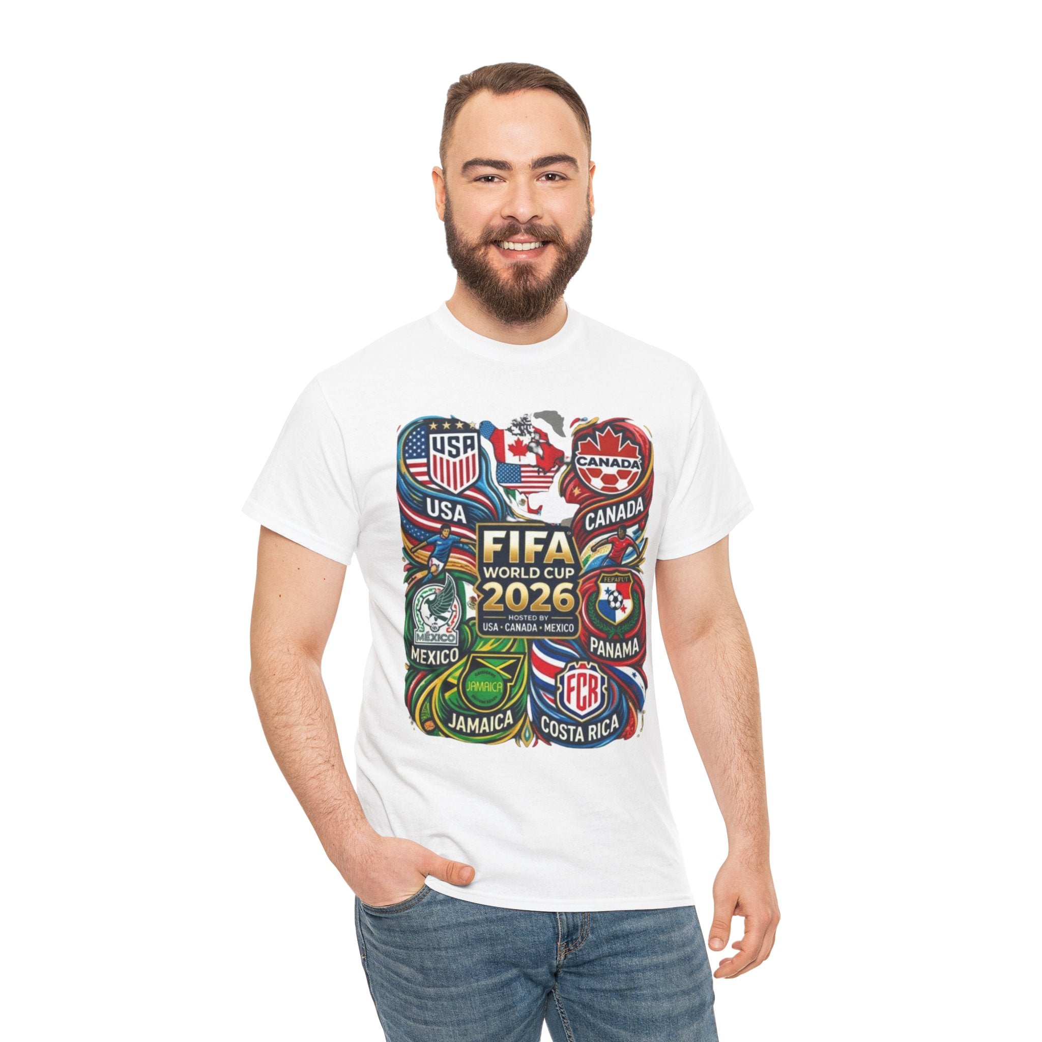 World Cup 2026 Teams T-Shirt – USA Canada Mexico & CONCACAF Badges Soccer Tee