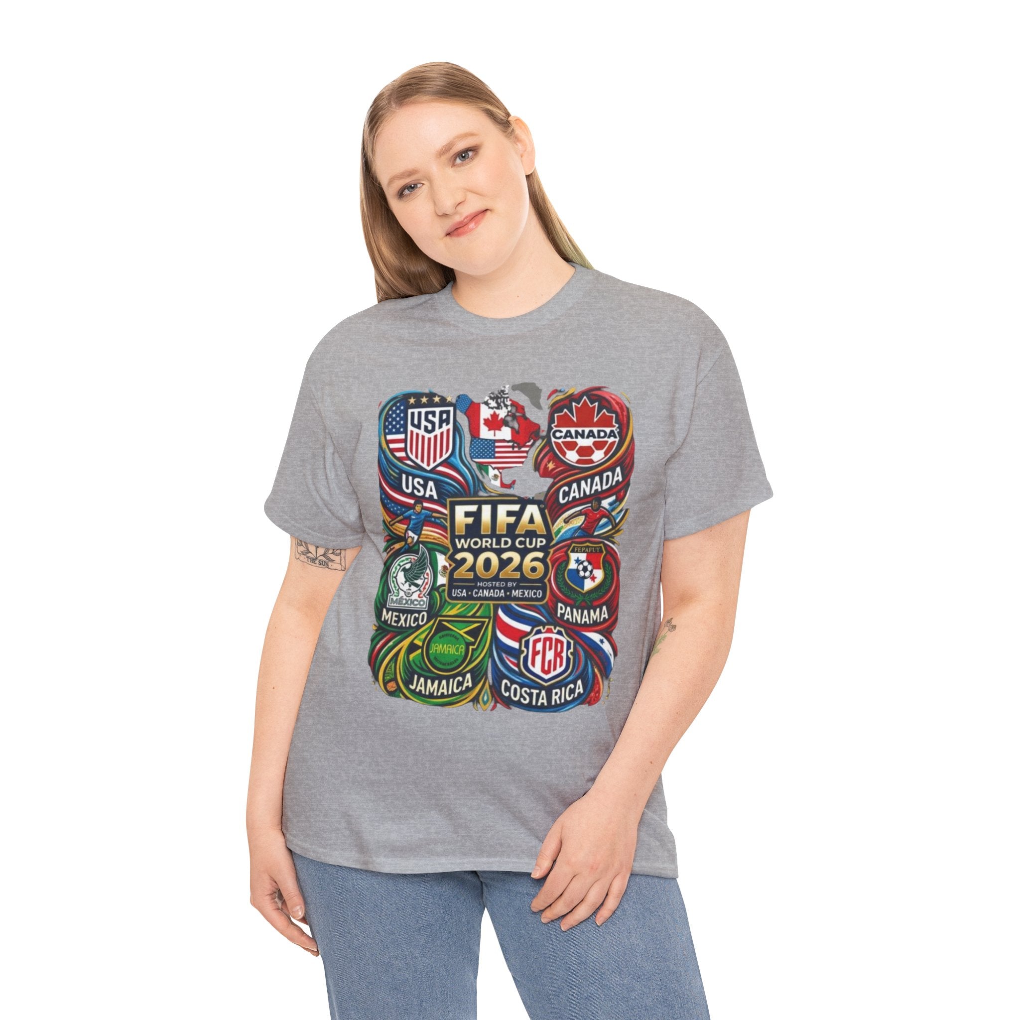 World Cup 2026 Teams T-Shirt – USA Canada Mexico & CONCACAF Badges Soccer Tee