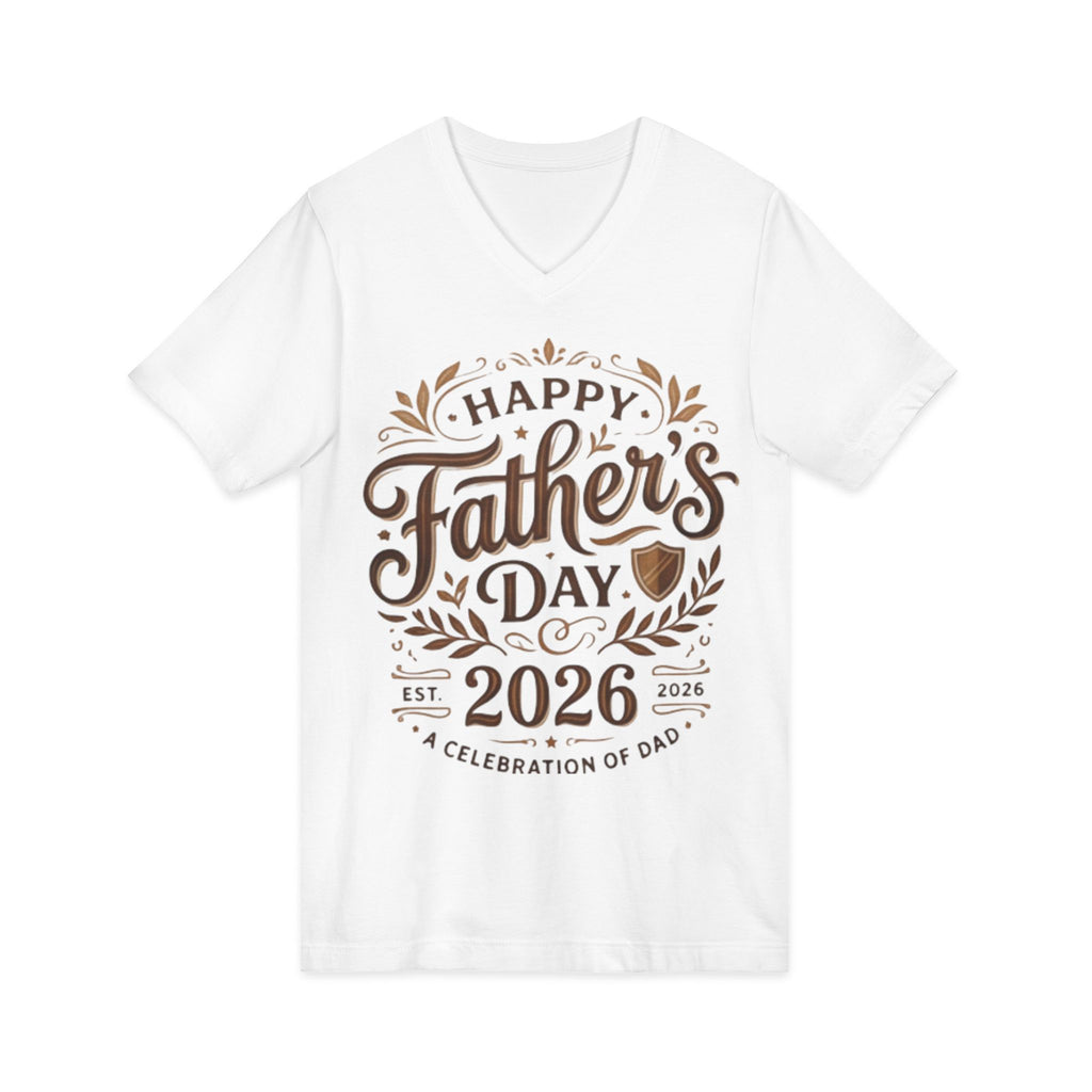 Father's Day V-Neck Tee — "Happy Father's Day 2026"