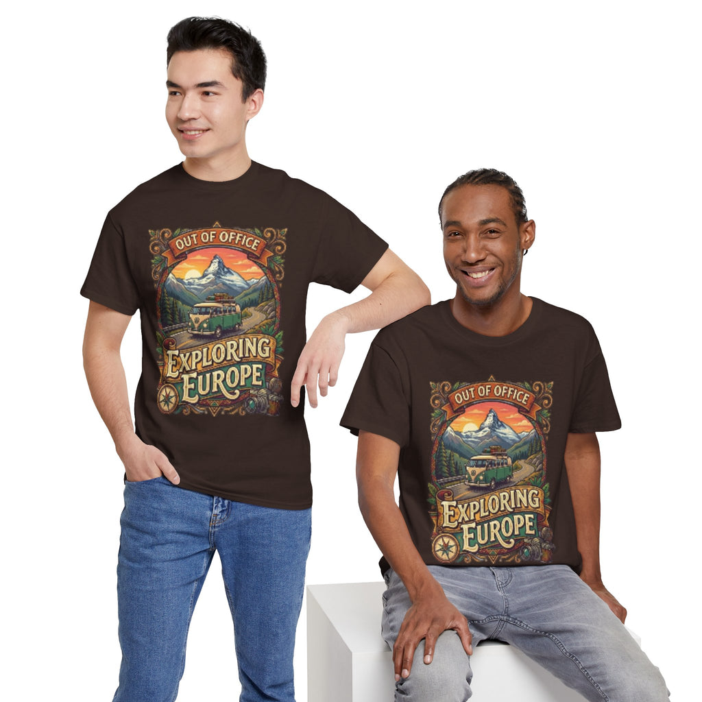 Exploring Europe T-Shirt – 'Out of Office' Vintage Travel Tee