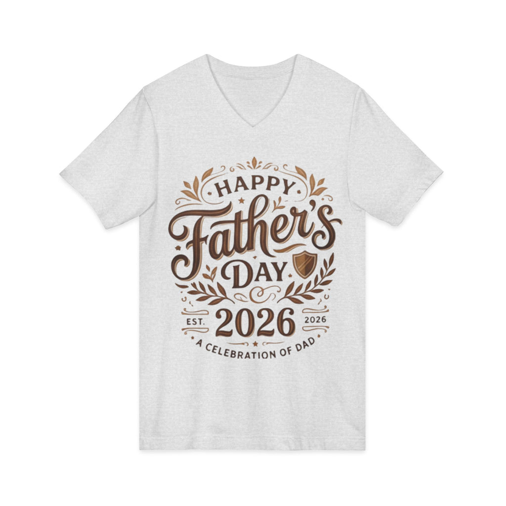 Father's Day V-Neck Tee — "Happy Father's Day 2026"