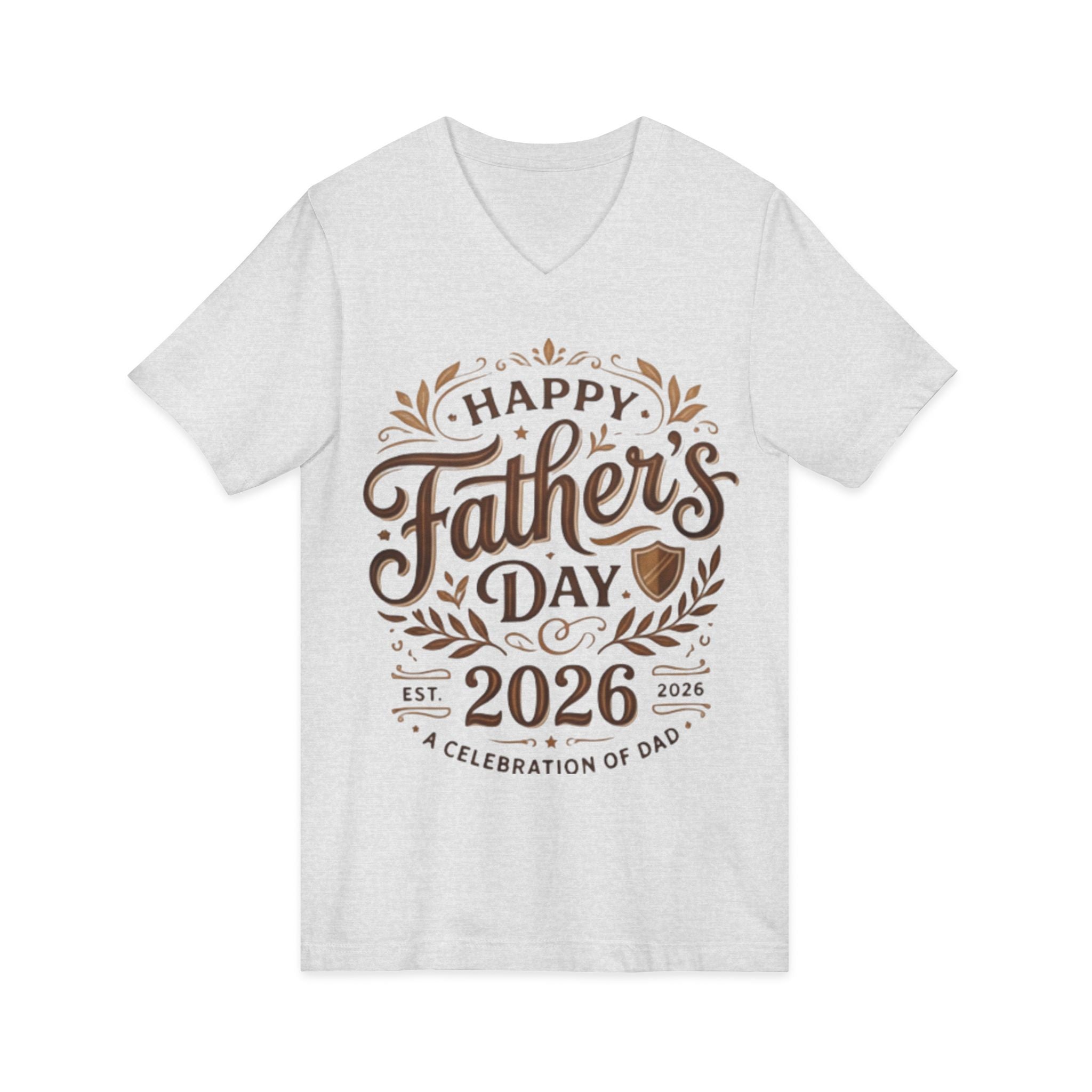 Father's Day V-Neck Tee — "Happy Father's Day 2026"