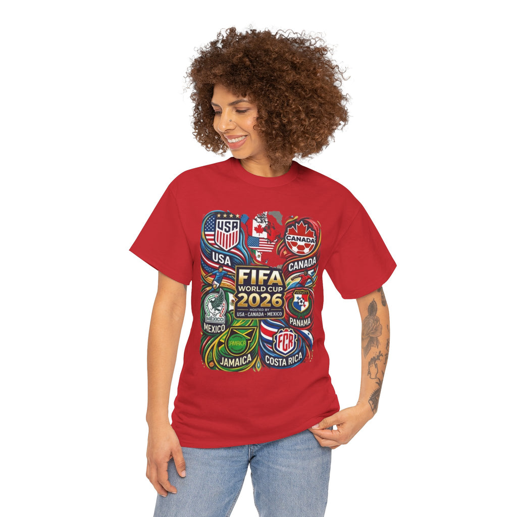 World Cup 2026 Teams T-Shirt – USA Canada Mexico & CONCACAF Badges Soccer Tee