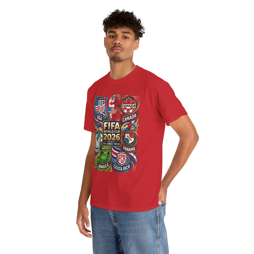 World Cup 2026 Teams T-Shirt – USA Canada Mexico & CONCACAF Badges Soccer Tee