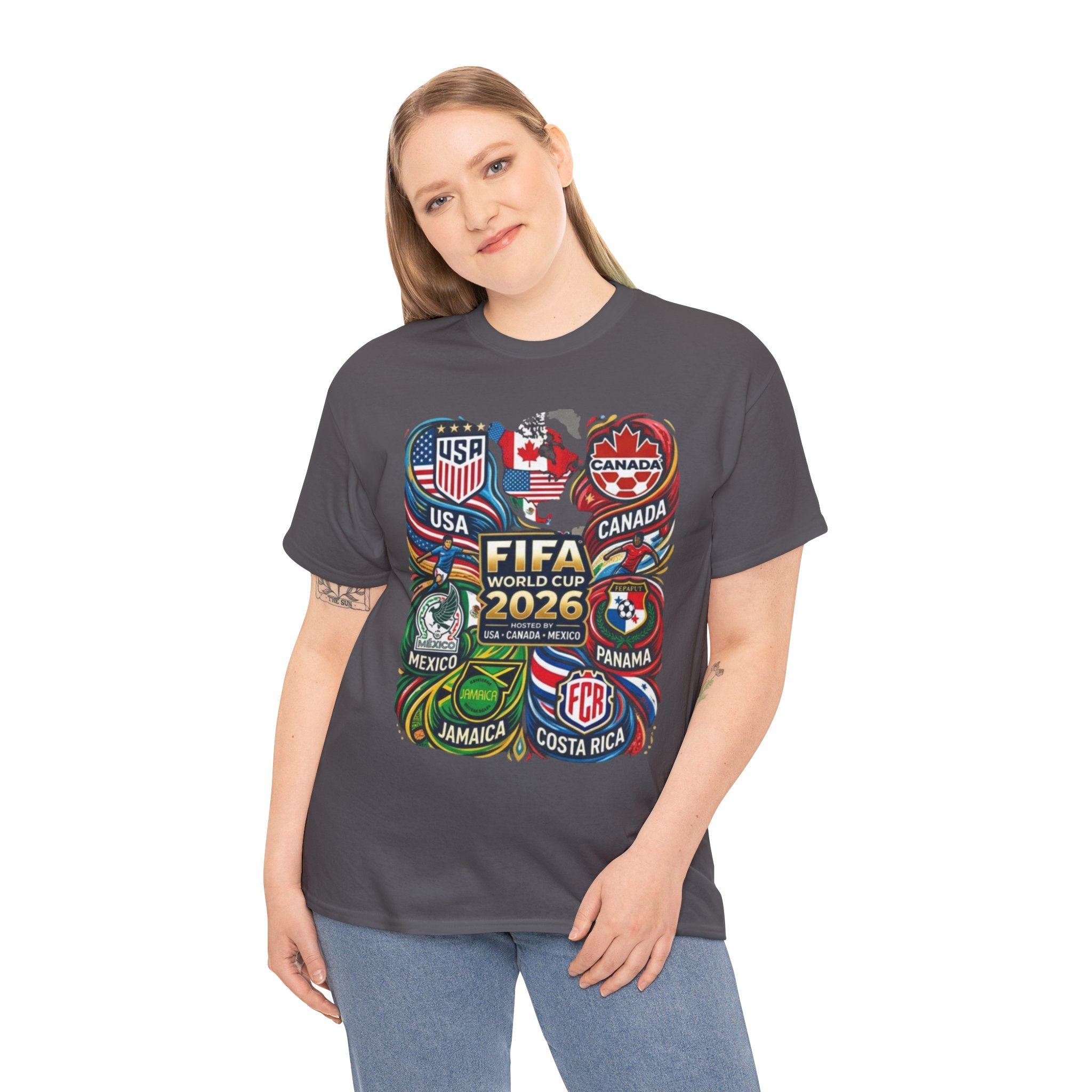 World Cup 2026 Teams T-Shirt – USA Canada Mexico & CONCACAF Badges Soccer Tee