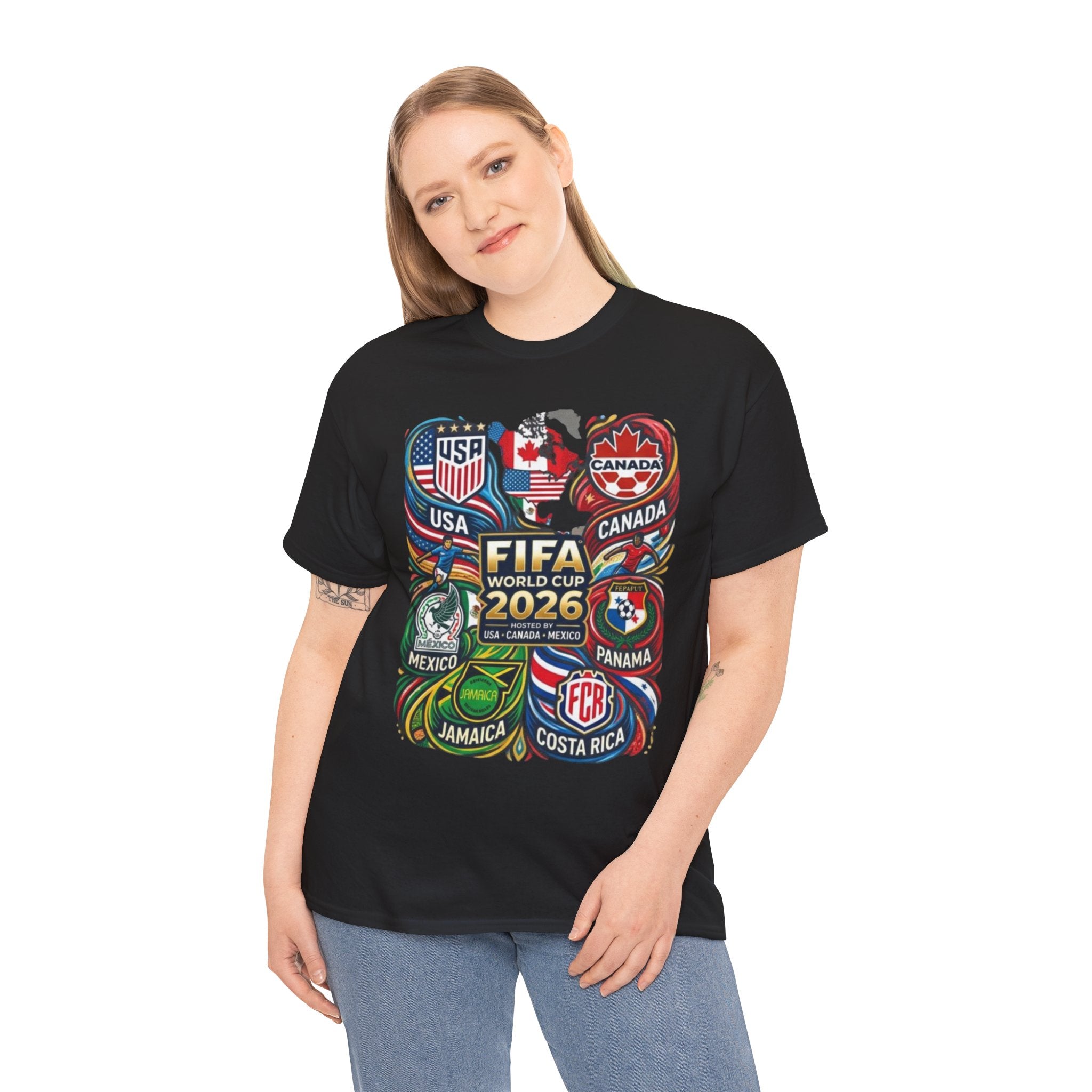 World Cup 2026 Teams T-Shirt – USA Canada Mexico & CONCACAF Badges Soccer Tee