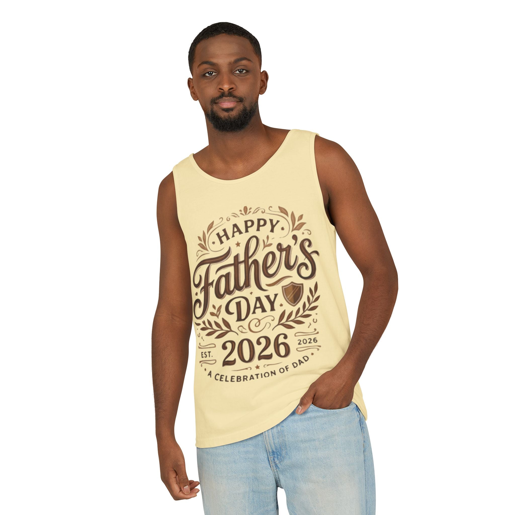 Father's Day Tank Top 2026 – "Happy Father's Day" Vintage Script Design
