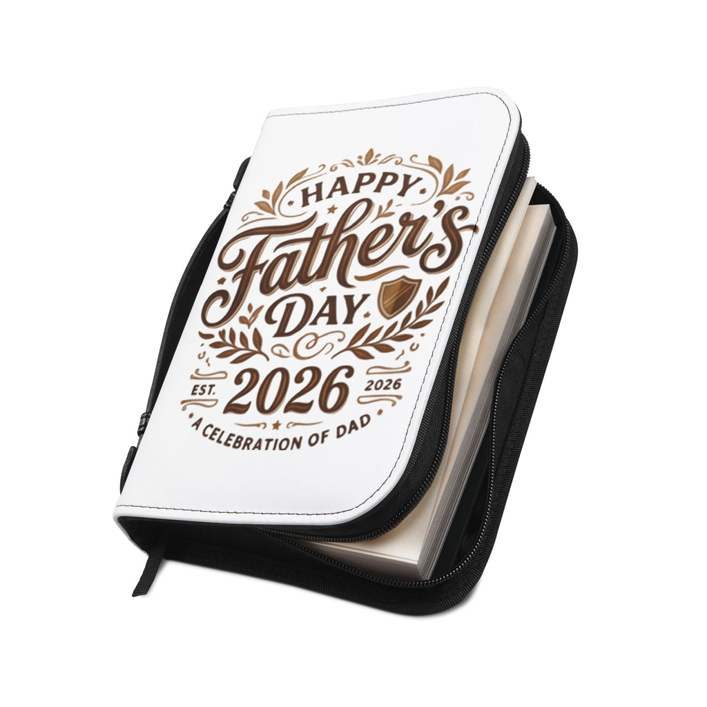 Father's Day 2026 Bible Cover – "Happy Father's Day" Leather Zippered Case
