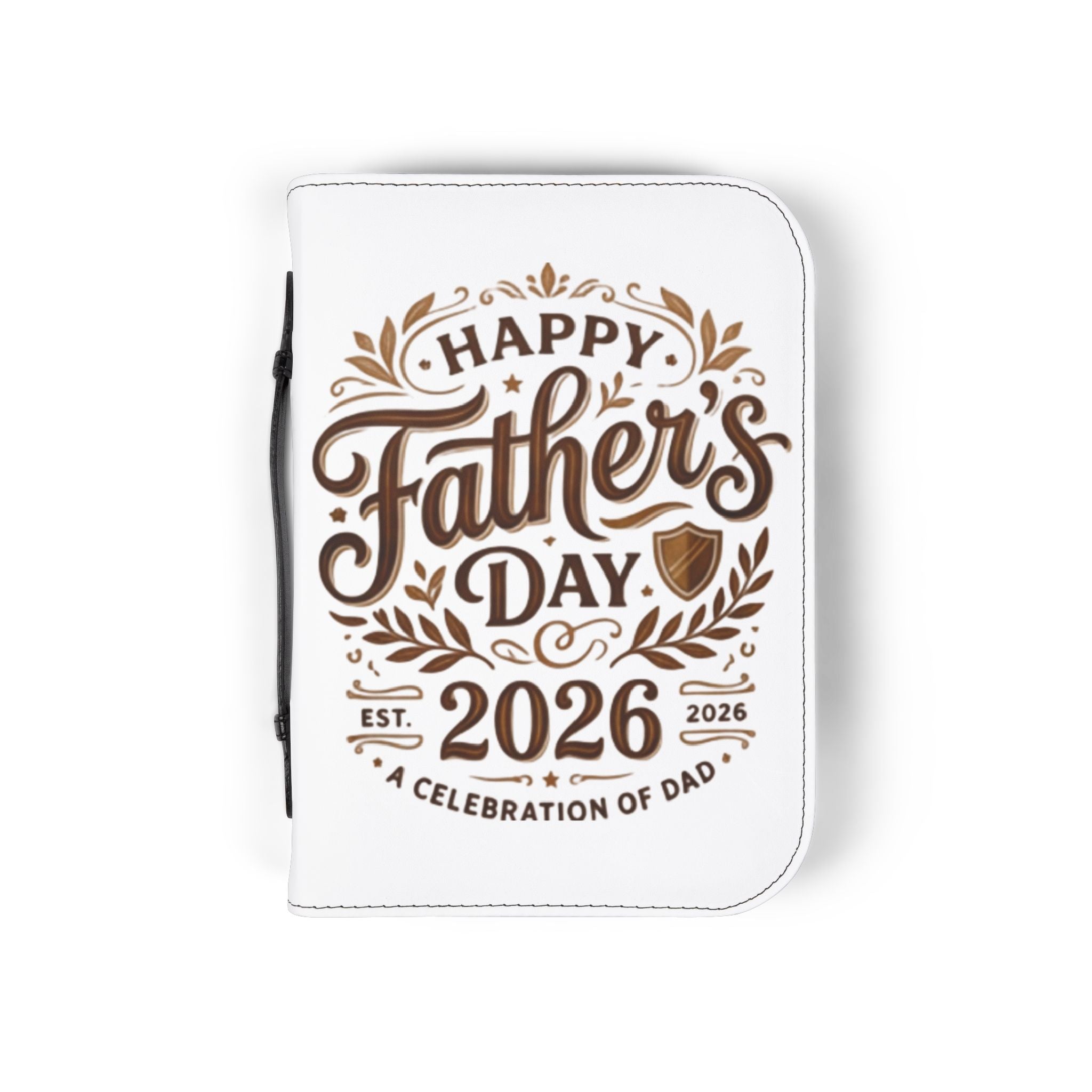 Father's Day 2026 Bible Cover – "Happy Father's Day" Leather Zippered Case