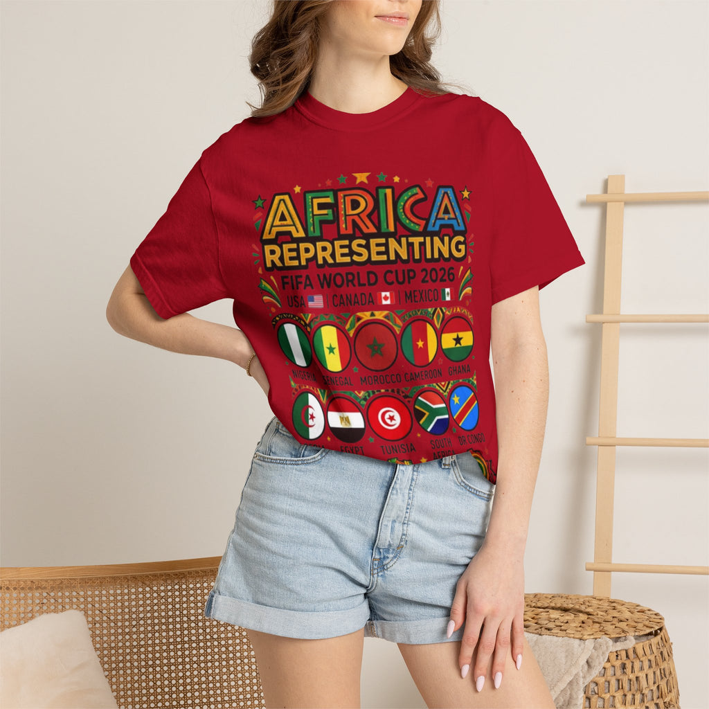 Africa Representing FIFA World Cup 2026 T-Shirt | African Flags Soccer Design