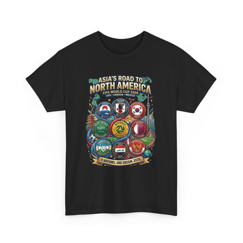 Asia's Road to North America Soccer Tee — World Cup 2026 Qualification Badge T‑Shirt