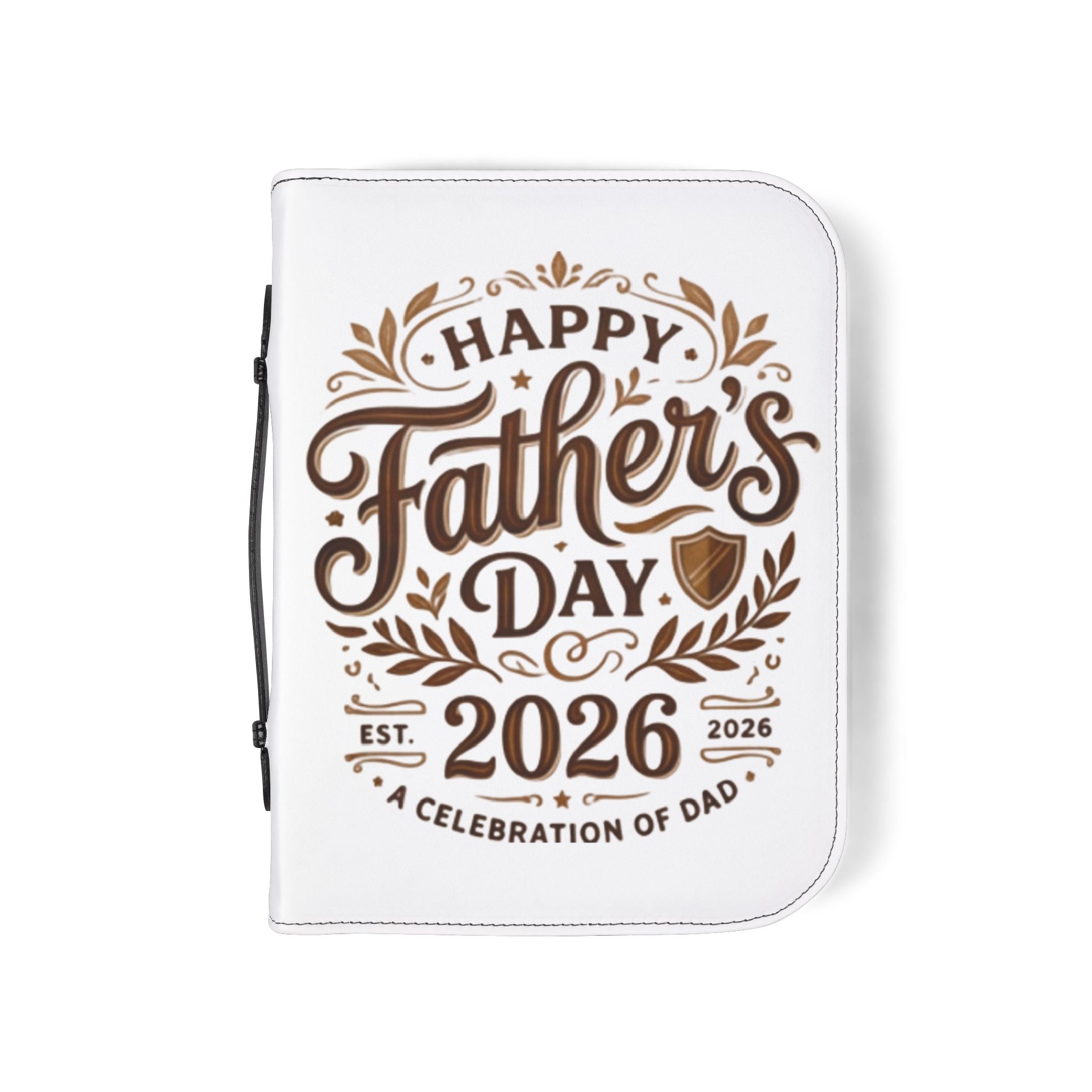 Father's Day 2026 Bible Cover – "Happy Father's Day" Leather Zippered Case