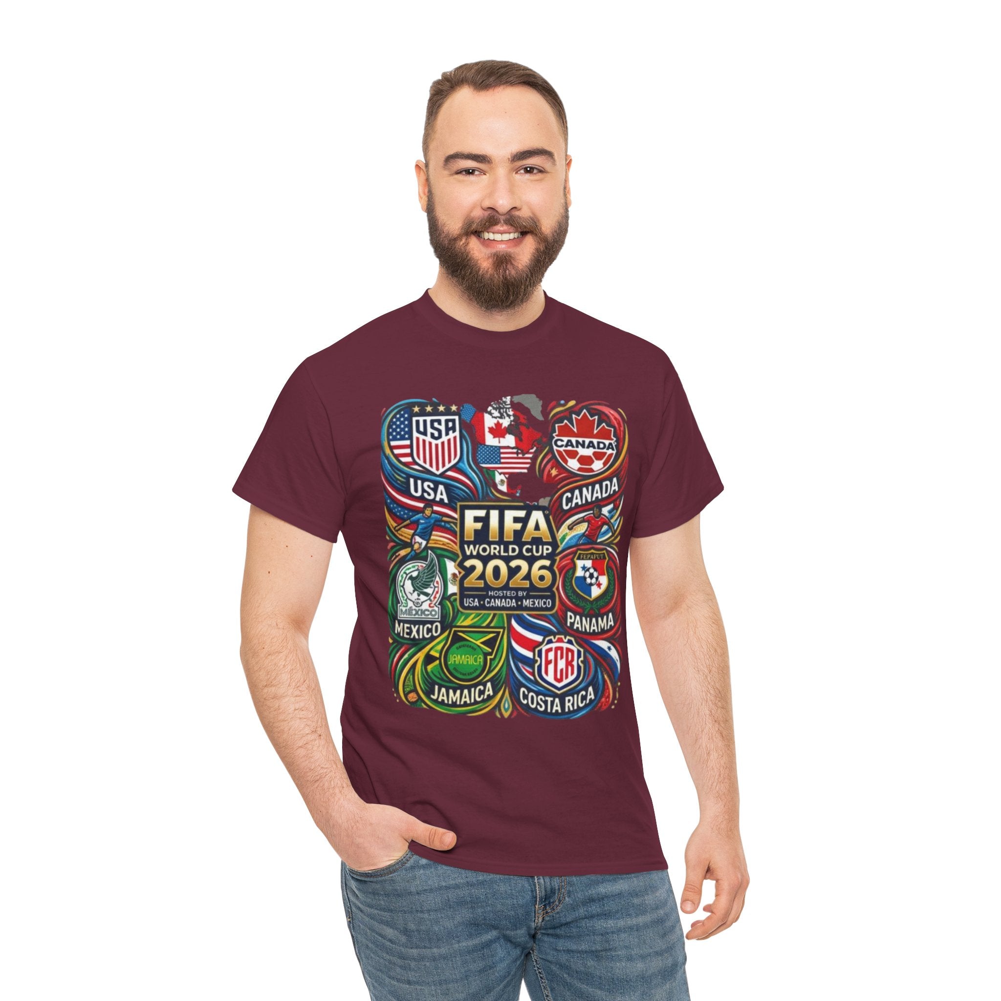 World Cup 2026 Teams T-Shirt – USA Canada Mexico & CONCACAF Badges Soccer Tee