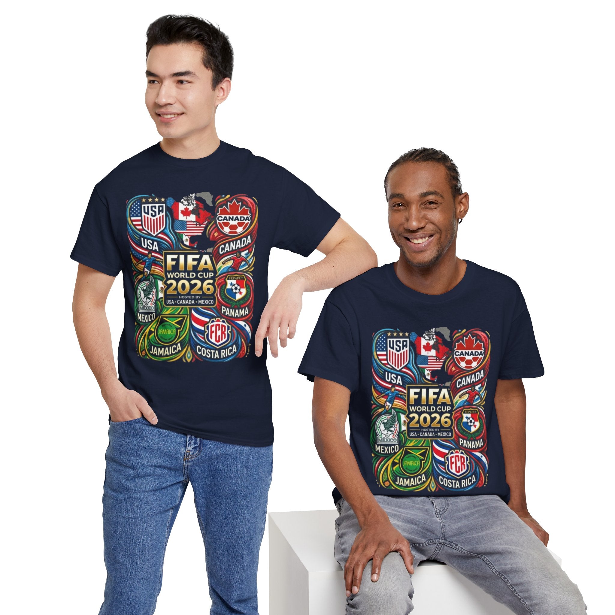 World Cup 2026 Teams T-Shirt – USA Canada Mexico & CONCACAF Badges Soccer Tee