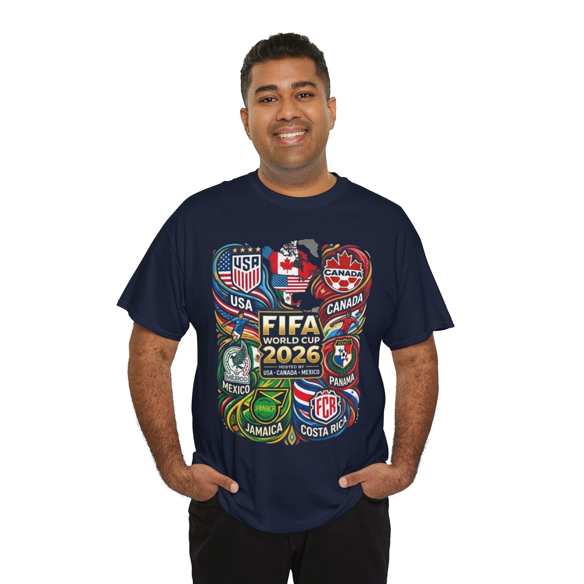 World Cup 2026 Teams T-Shirt – USA Canada Mexico & CONCACAF Badges Soccer Tee