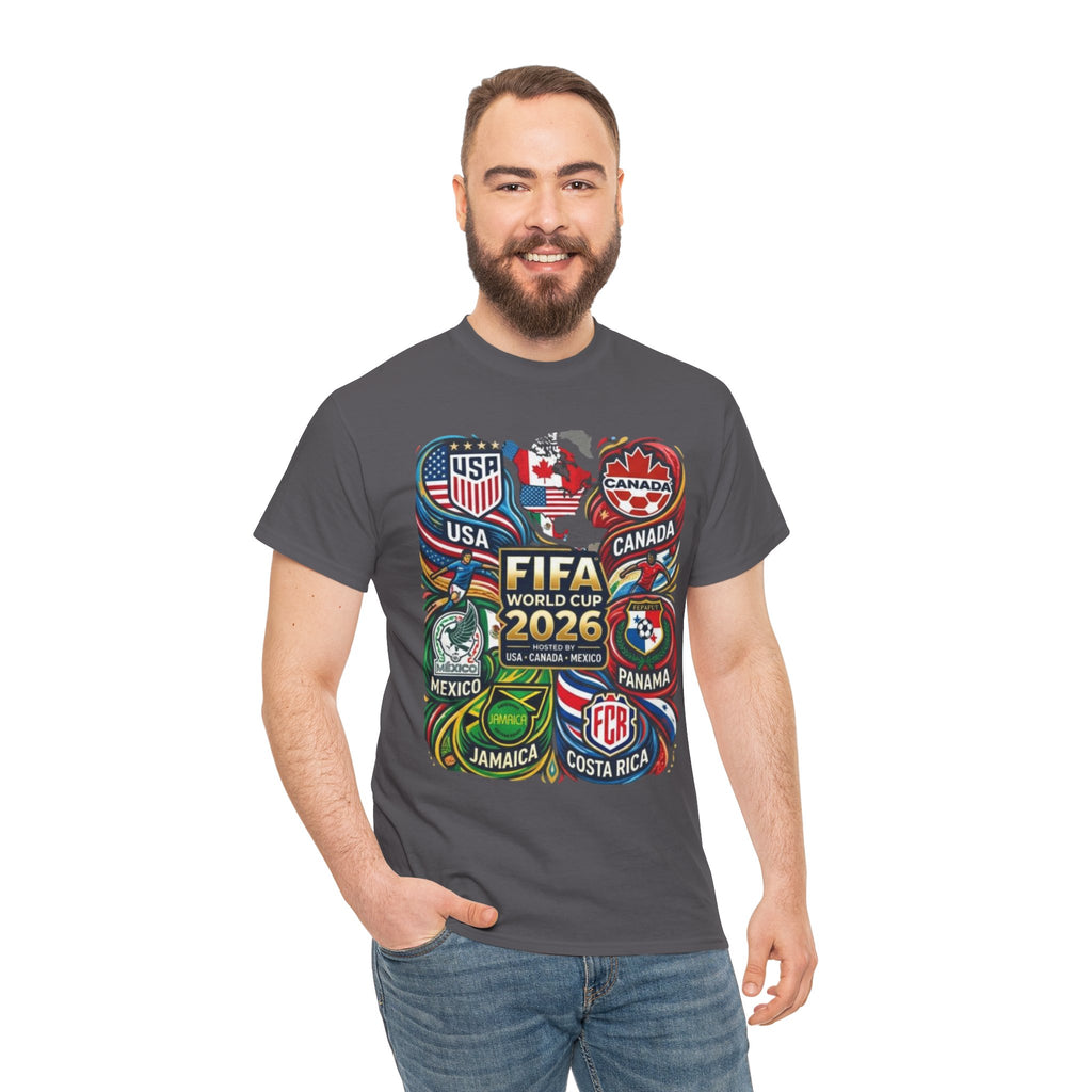 World Cup 2026 Teams T-Shirt – USA Canada Mexico & CONCACAF Badges Soccer Tee