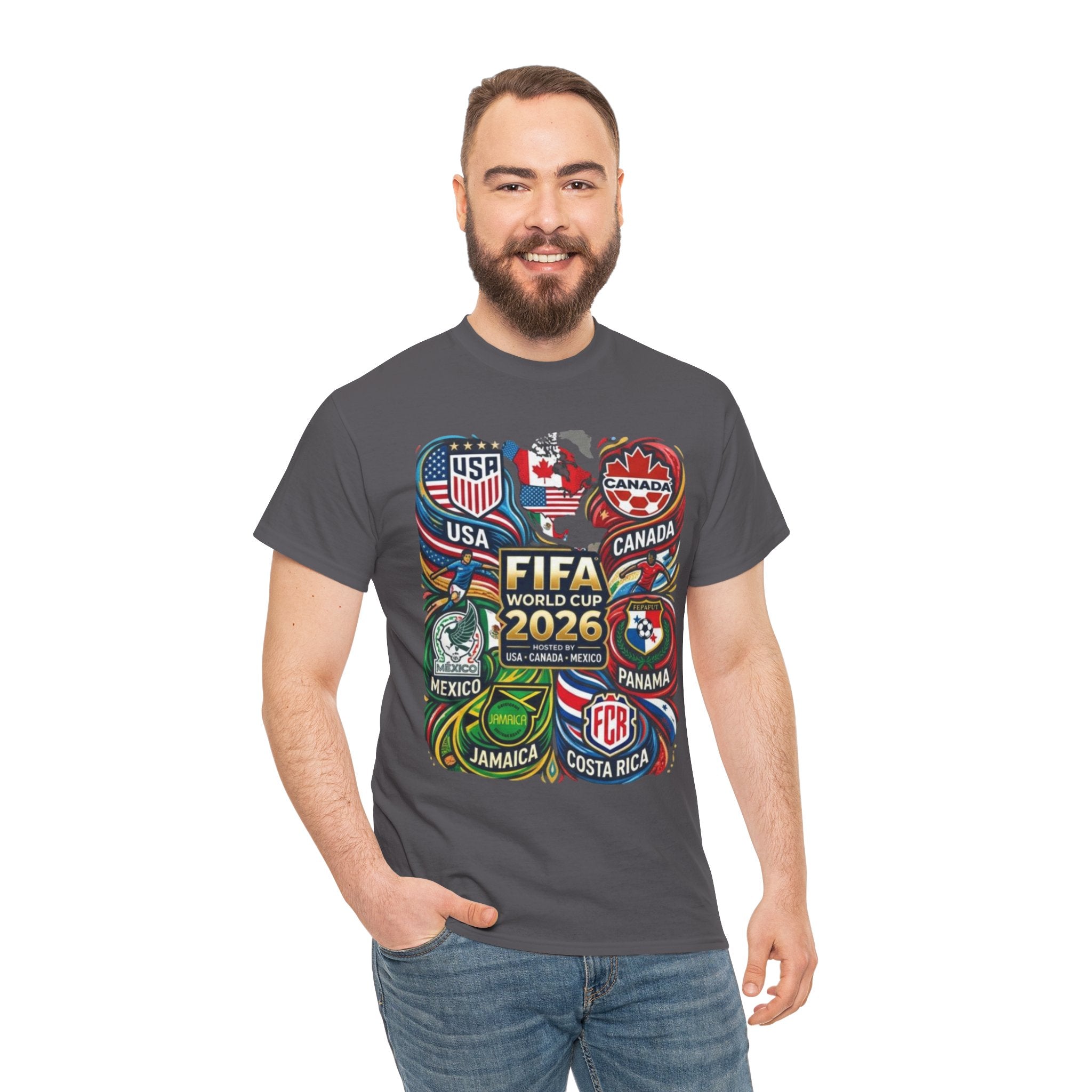 World Cup 2026 Teams T-Shirt – USA Canada Mexico & CONCACAF Badges Soccer Tee