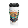 Travel to Mexico Stainless Steel Travel Mug — Chichen Itza Sunset Design