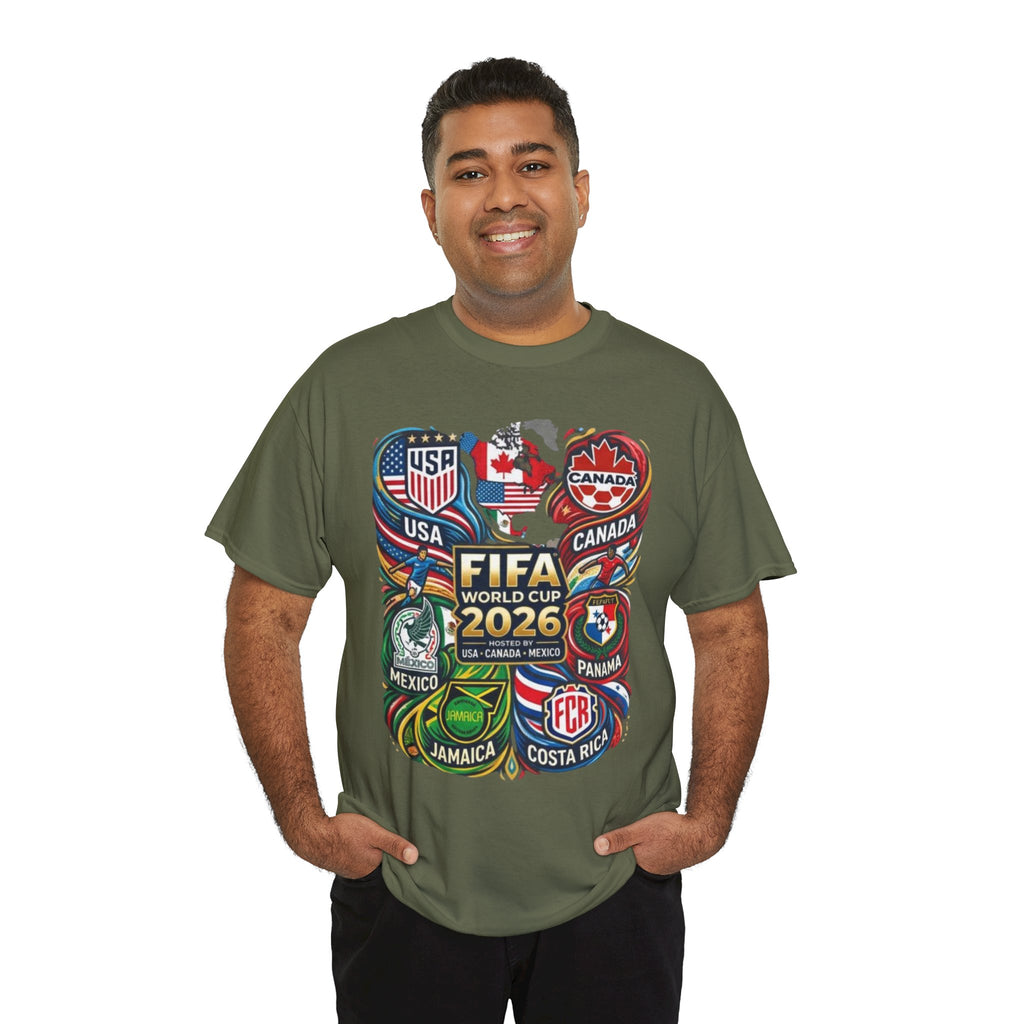 World Cup 2026 Teams T-Shirt – USA Canada Mexico & CONCACAF Badges Soccer Tee