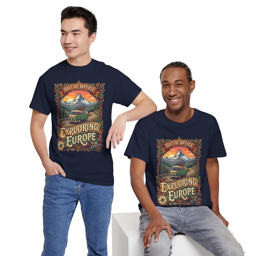 Exploring Europe T-Shirt – 'Out of Office' Vintage Travel Tee
