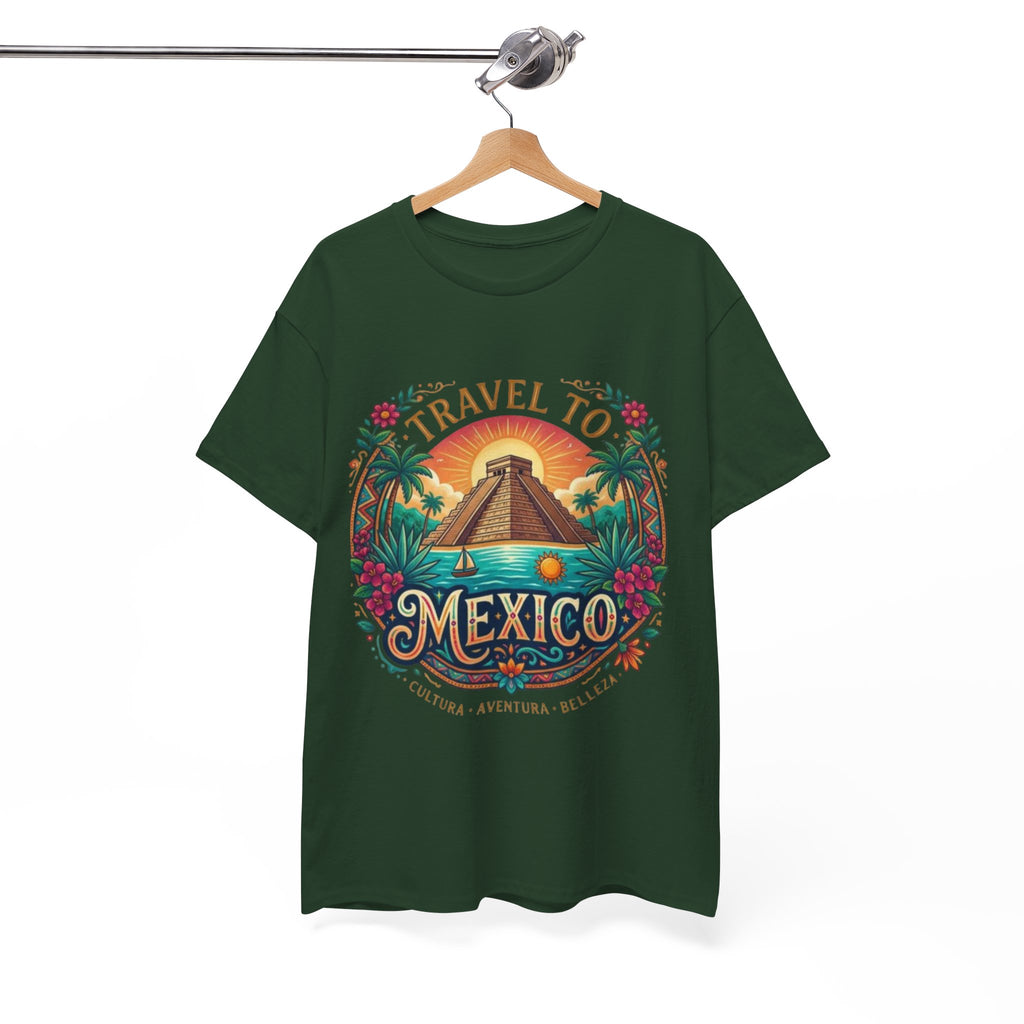Travel to Mexico T-Shirt — Vintage Pyramid Sunset Vacation Tee