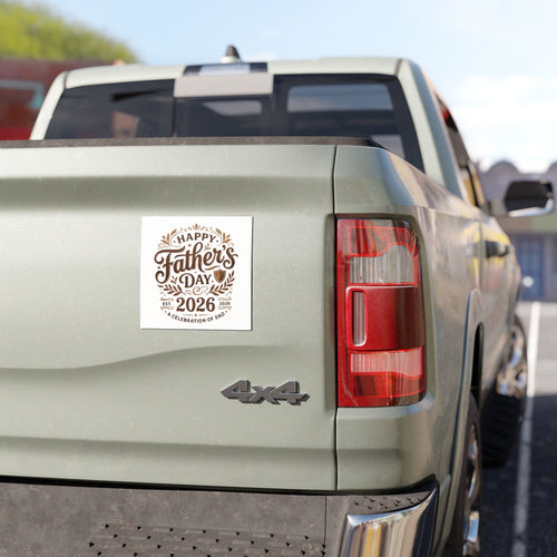 Father's Day 2026 Car Magnet — "Happy Father's Day" Celebration Design