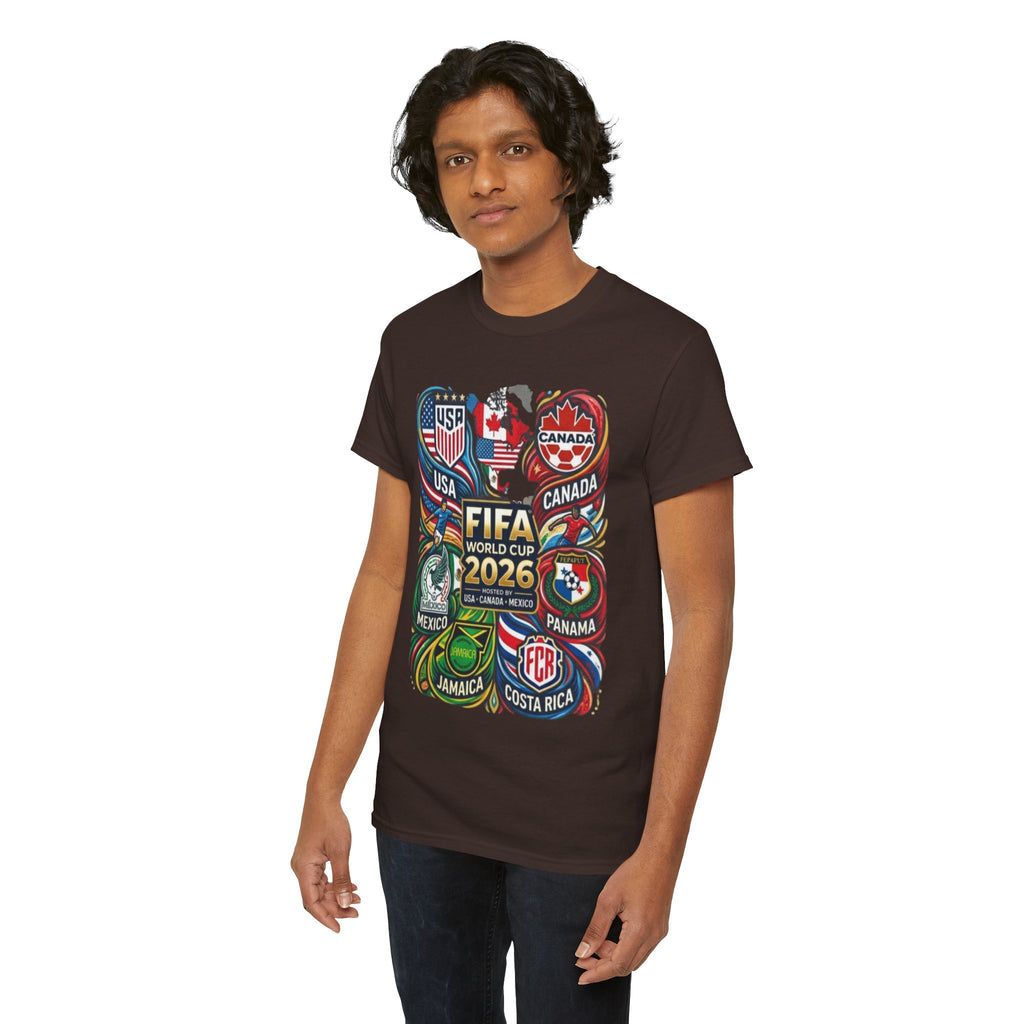 World Cup 2026 Teams T-Shirt – USA Canada Mexico & CONCACAF Badges Soccer Tee