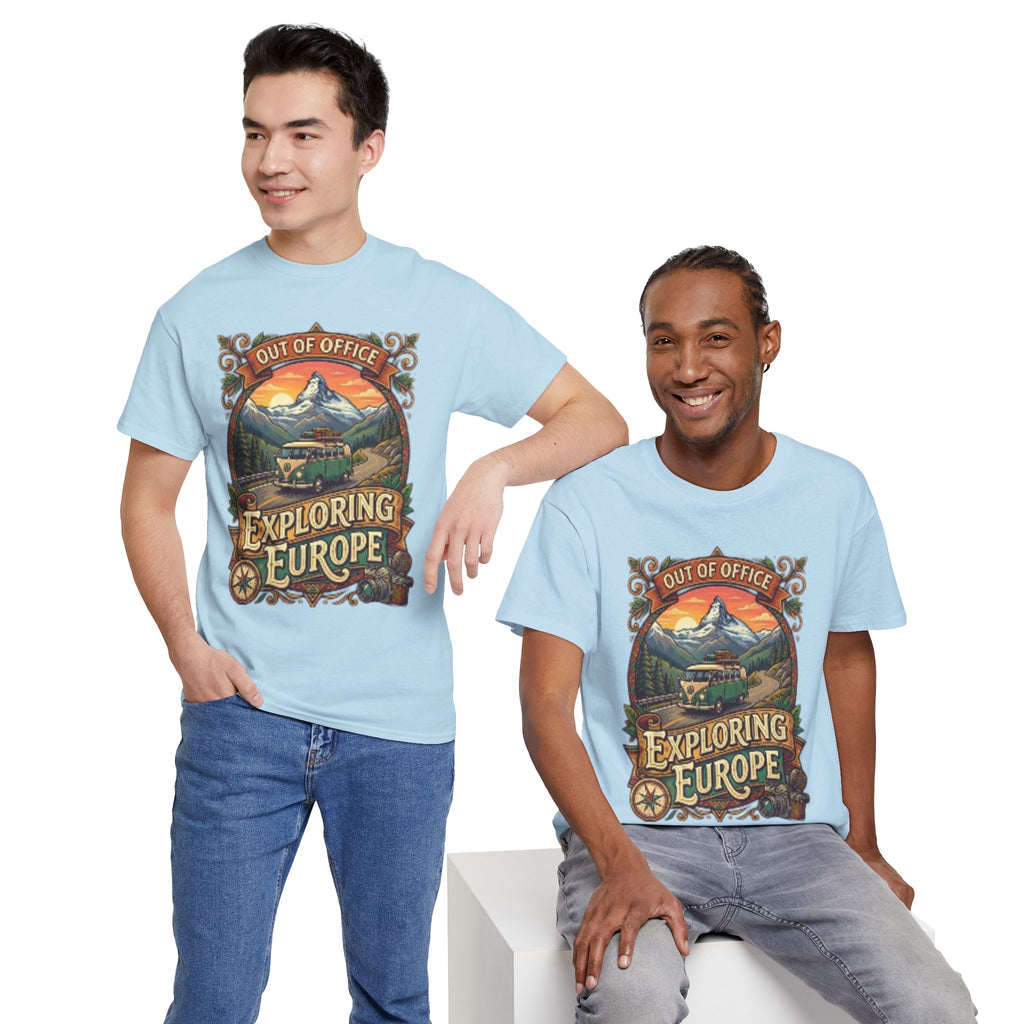 Exploring Europe T-Shirt – 'Out of Office' Vintage Travel Tee