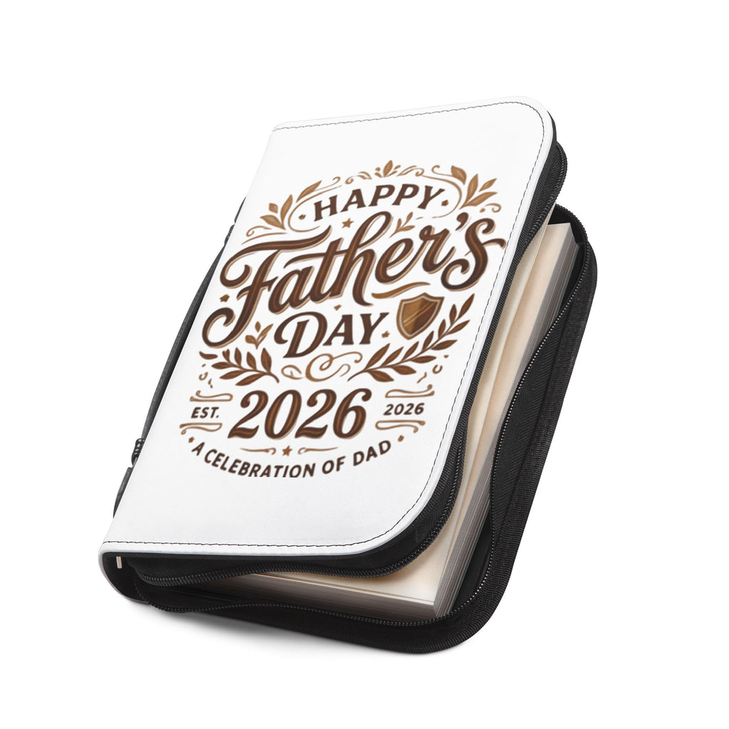 Father's Day 2026 Bible Cover – "Happy Father's Day" Leather Zippered Case