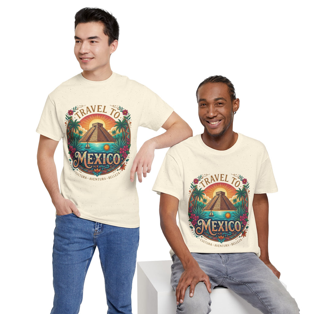 Travel to Mexico T-Shirt — Vintage Pyramid Sunset Vacation Tee