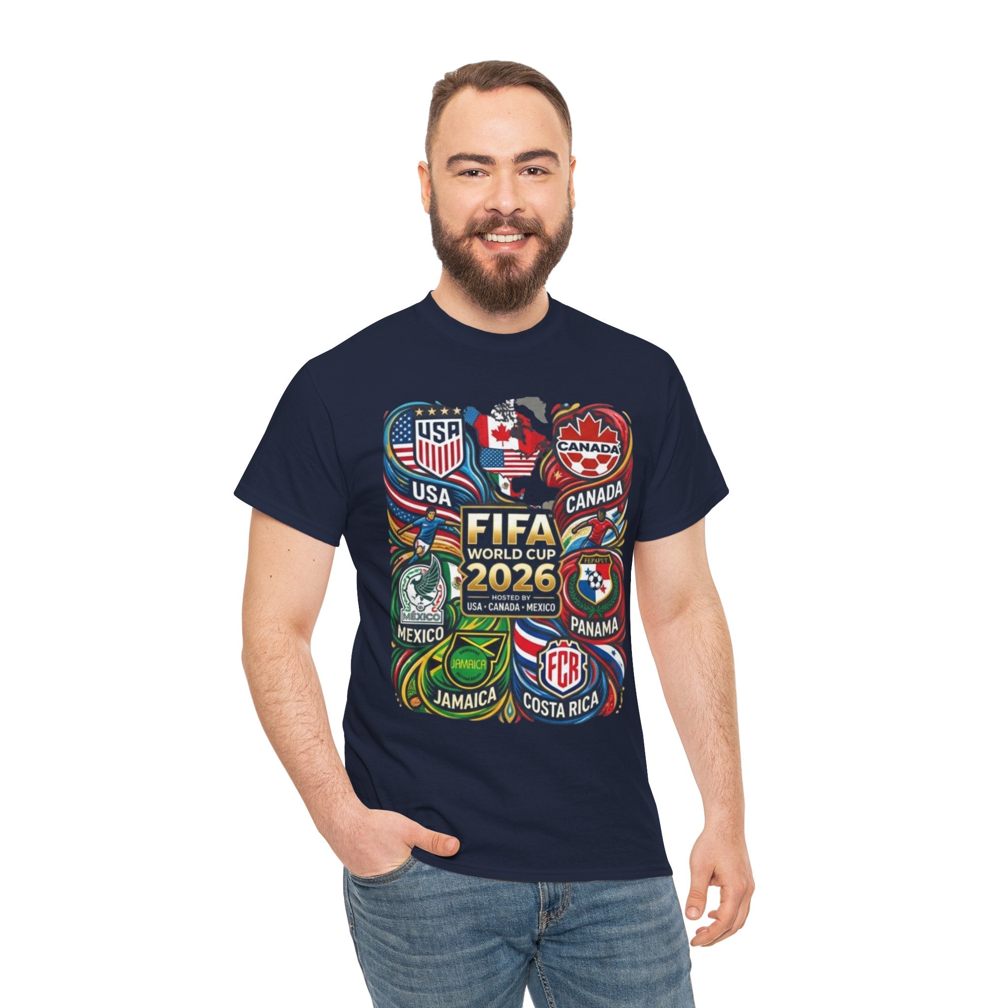 World Cup 2026 Teams T-Shirt – USA Canada Mexico & CONCACAF Badges Soccer Tee
