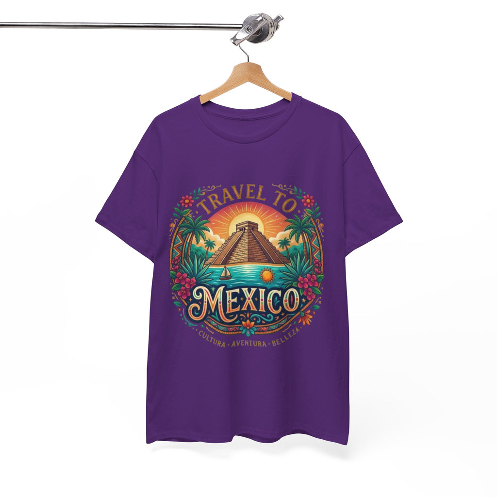 Travel to Mexico T-Shirt — Vintage Pyramid Sunset Vacation Tee