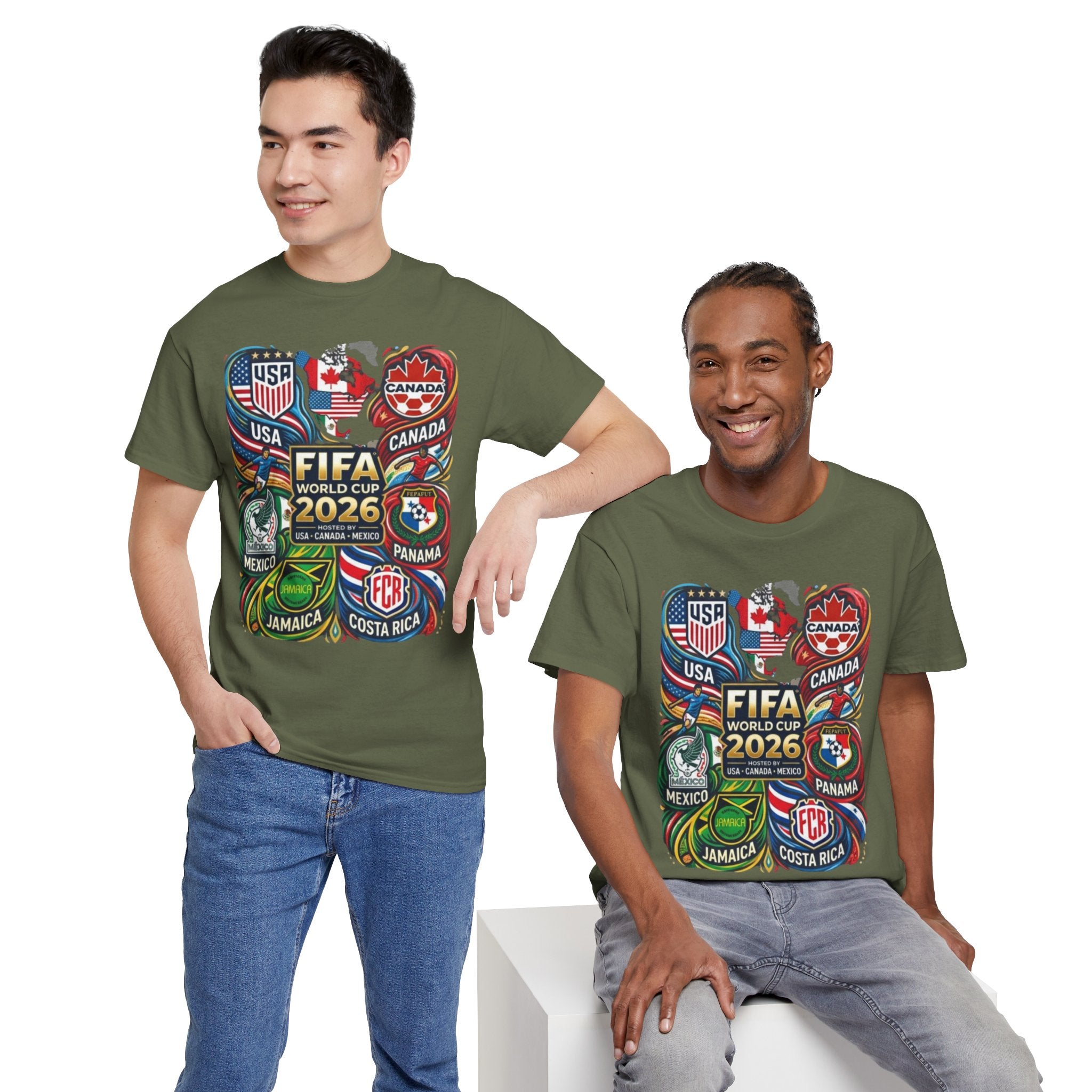 World Cup 2026 Teams T-Shirt – USA Canada Mexico & CONCACAF Badges Soccer Tee