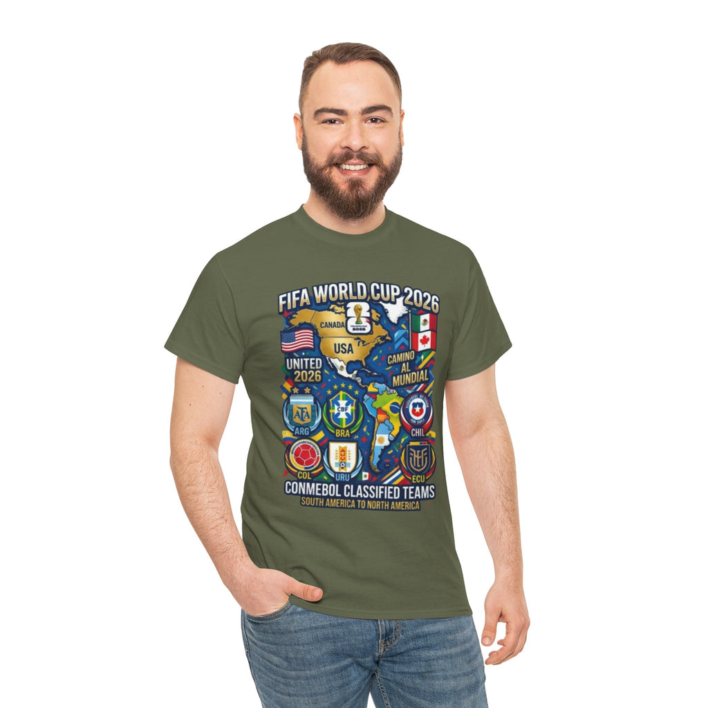 World Cup 2026 Teams T-Shirt — CONMEBOL & CONCACAF Qualified Badges Tee