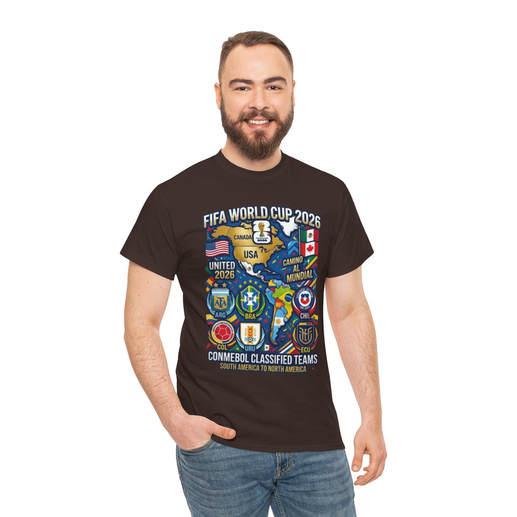 World Cup 2026 Teams T-Shirt — CONMEBOL & CONCACAF Qualified Badges Tee