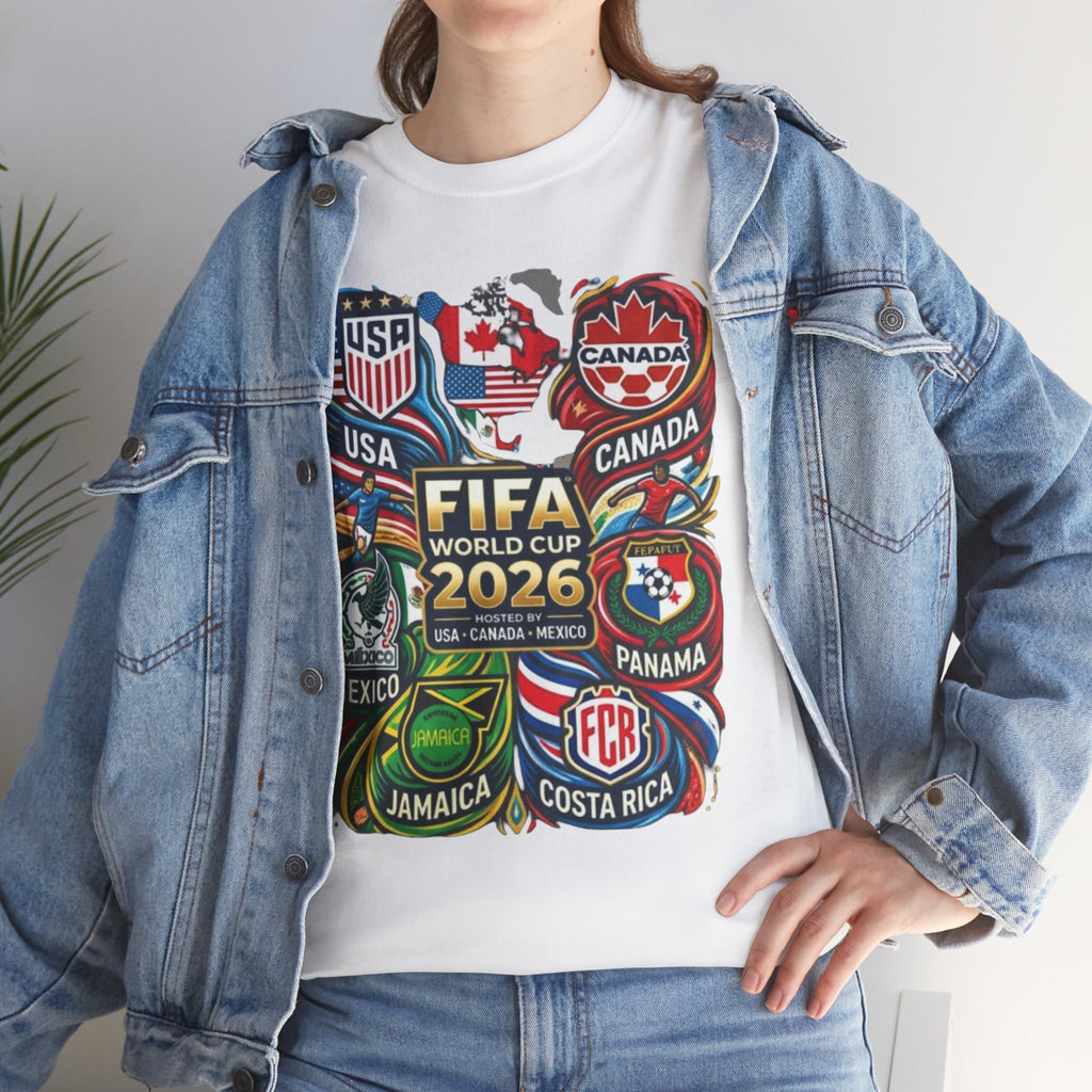 World Cup 2026 Teams T-Shirt – USA Canada Mexico & CONCACAF Badges Soccer Tee