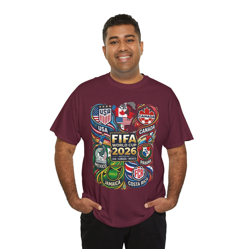 World Cup 2026 Teams T-Shirt – USA Canada Mexico & CONCACAF Badges Soccer Tee